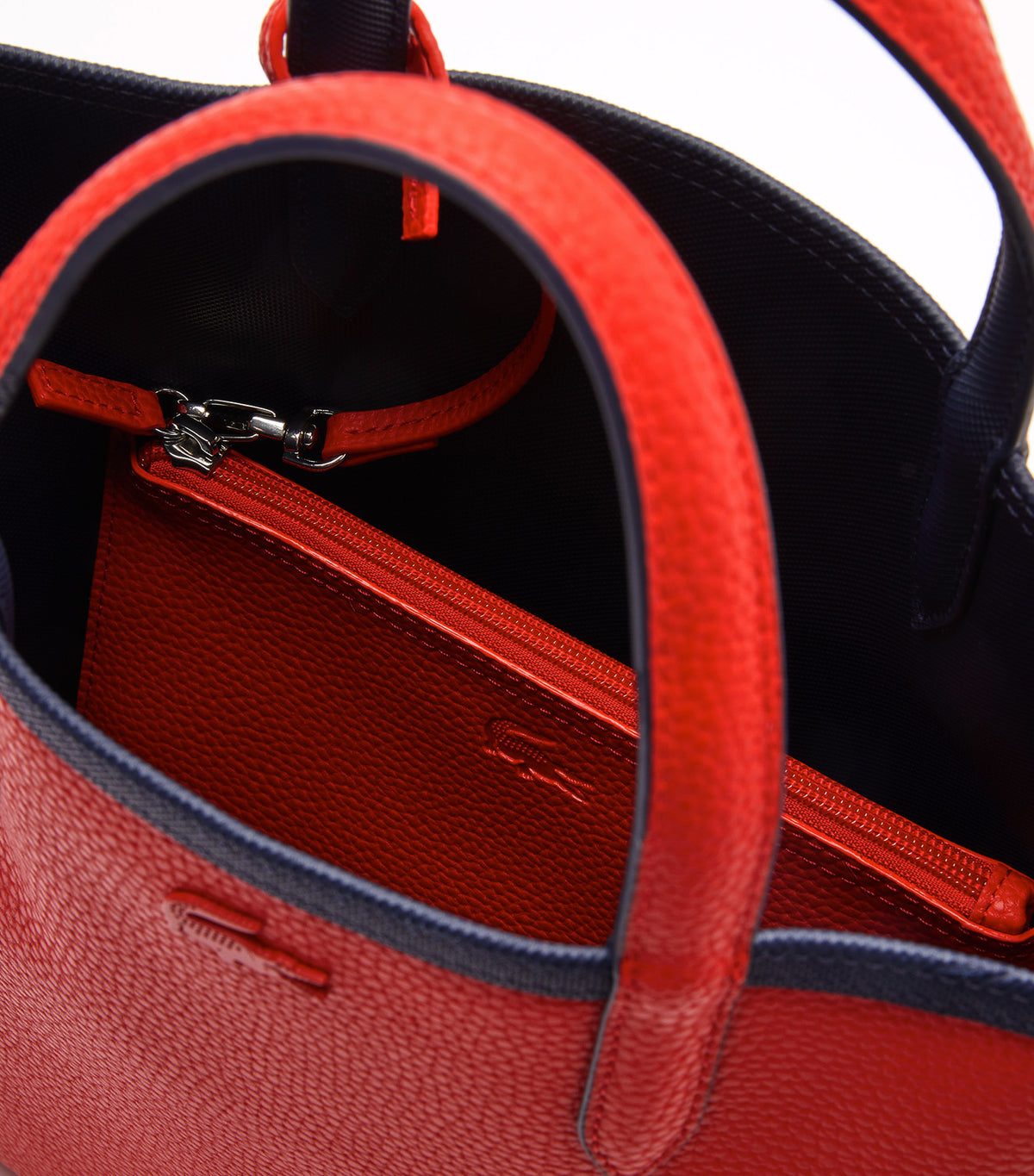 Women's Anna Reversible Coated Canvas Vertical Shopping Bag Marine 166 Rouge