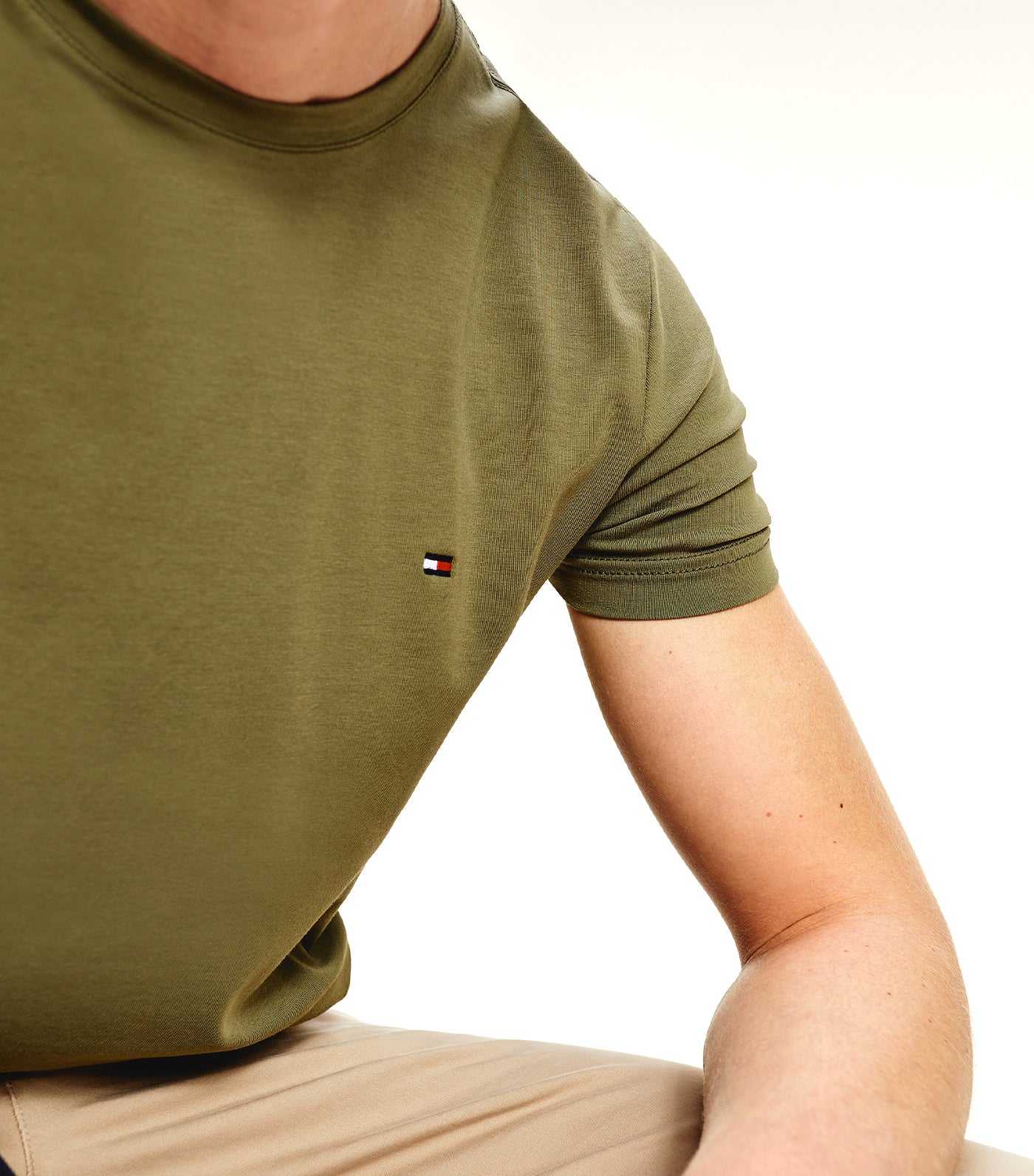 Stretch Slim Fit Tee in Utility Olive