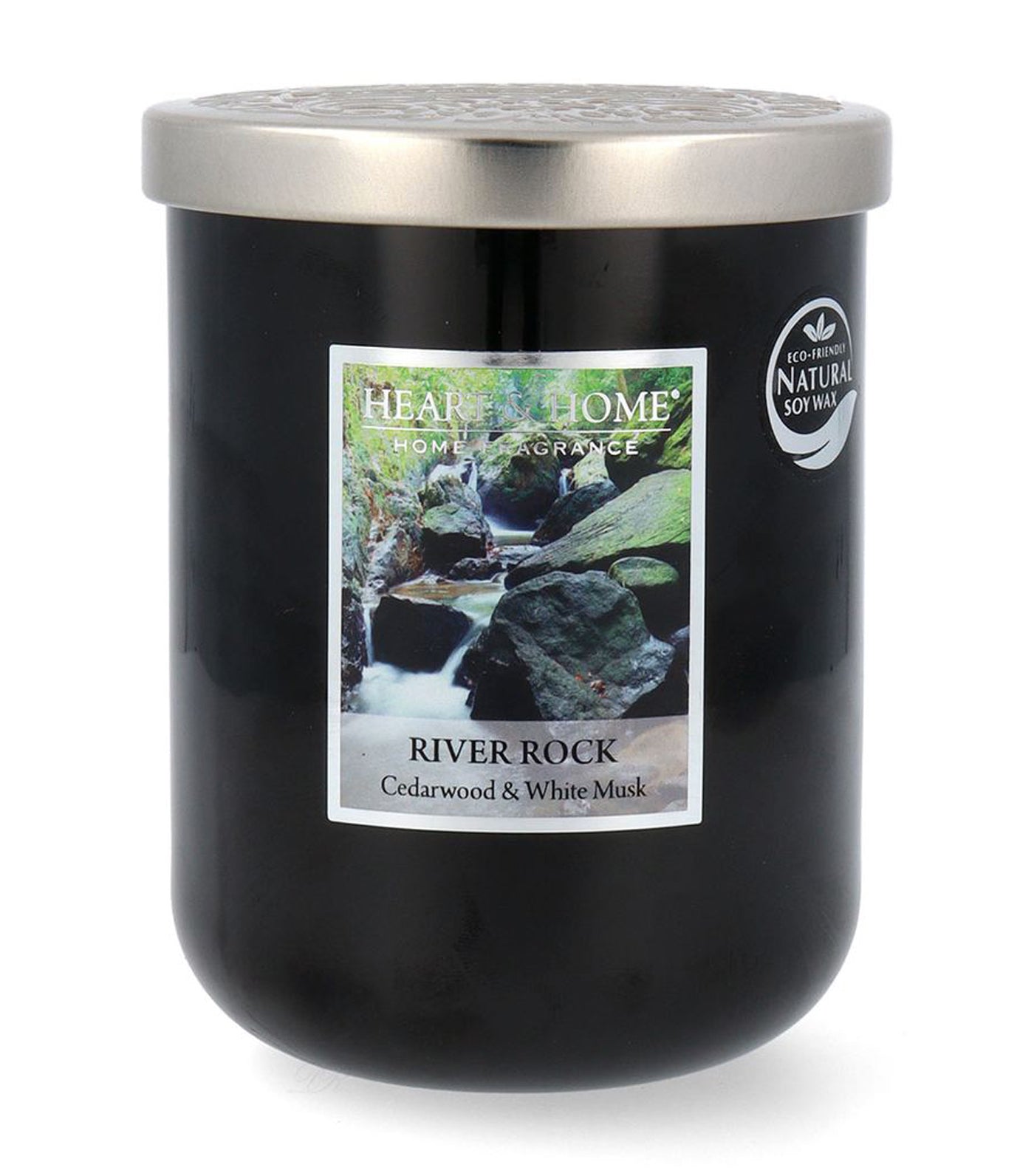 heart & home river rock - large soy wax candle