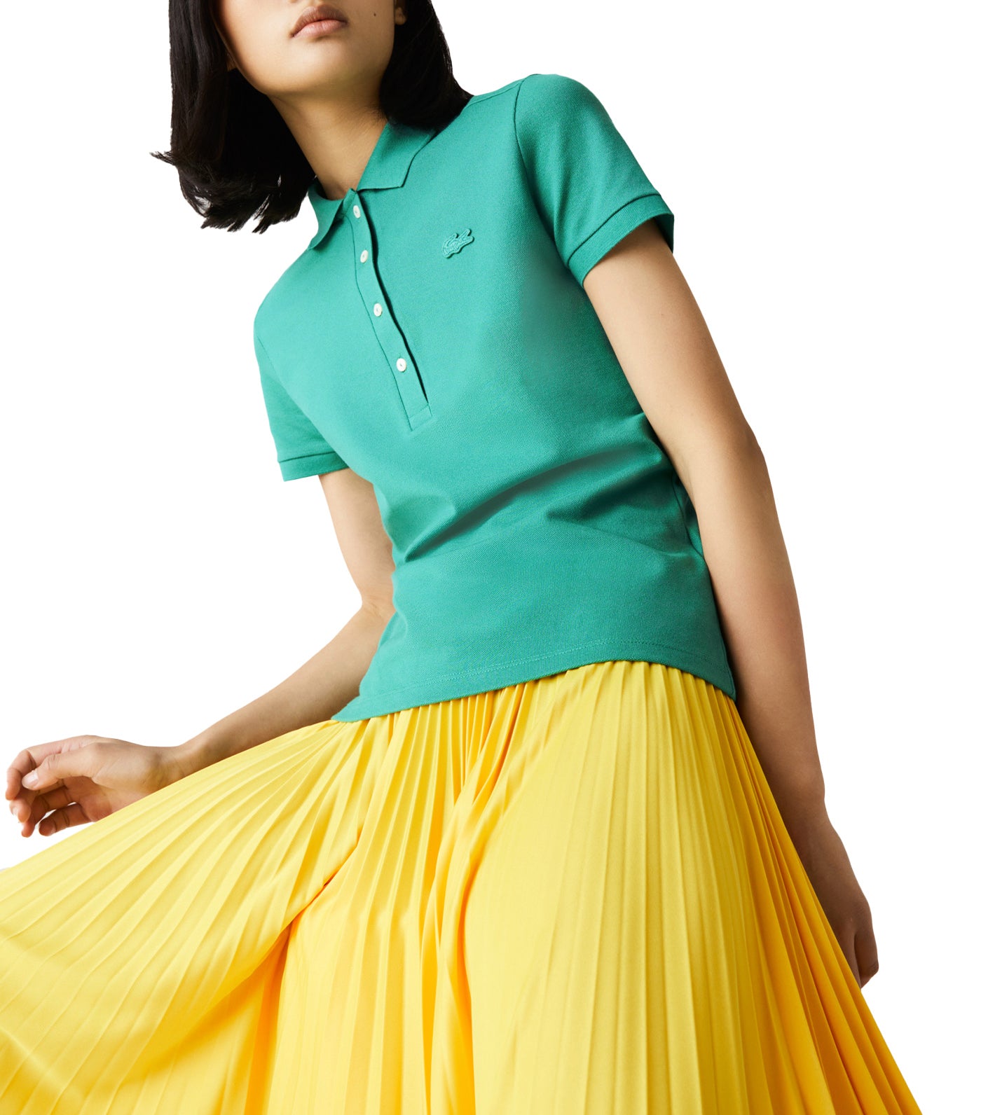 Women's Stretch Cotton Piqué Polo Shirt Greenfinch
