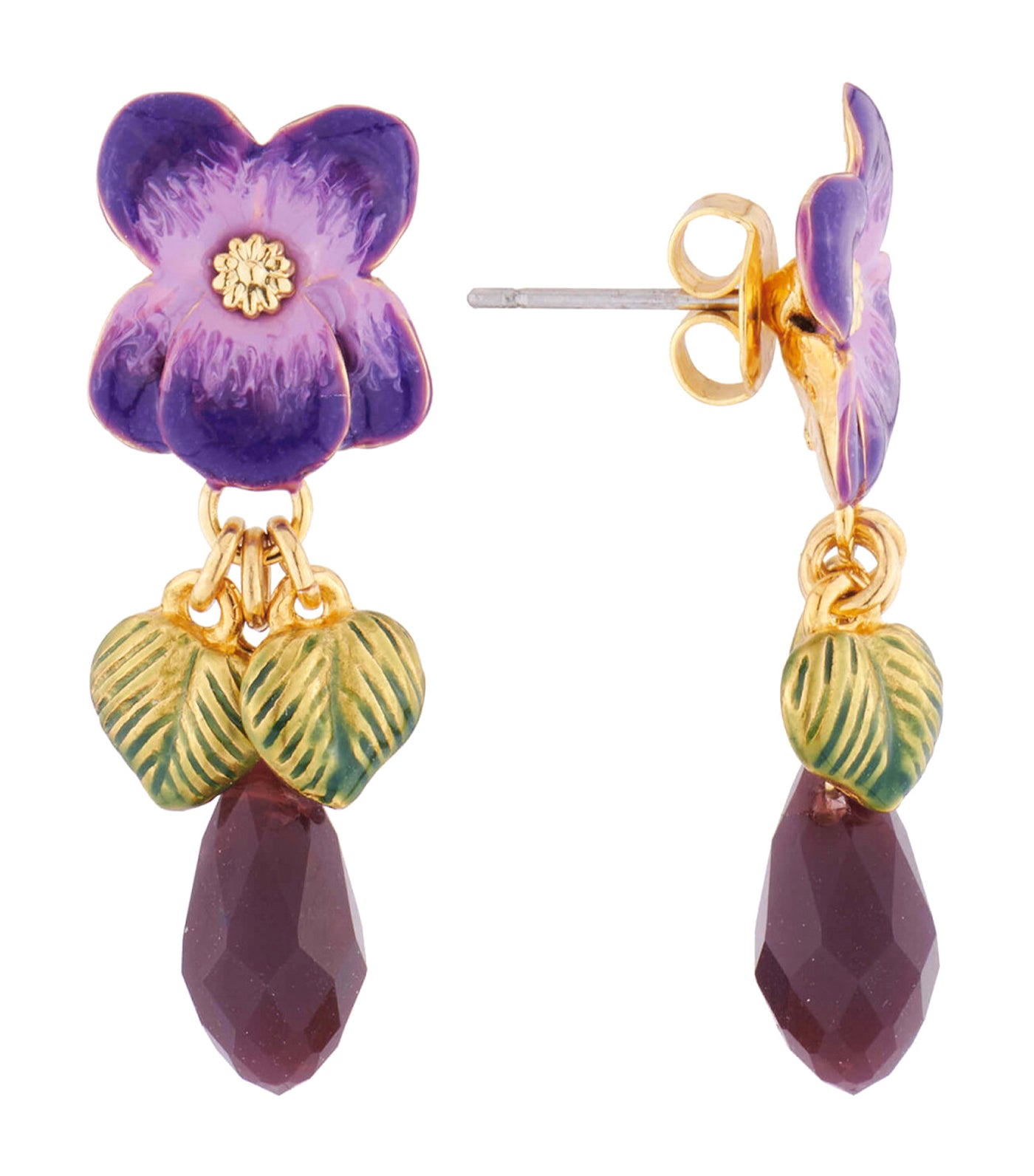 Les Nereides Violet Stone Earrings