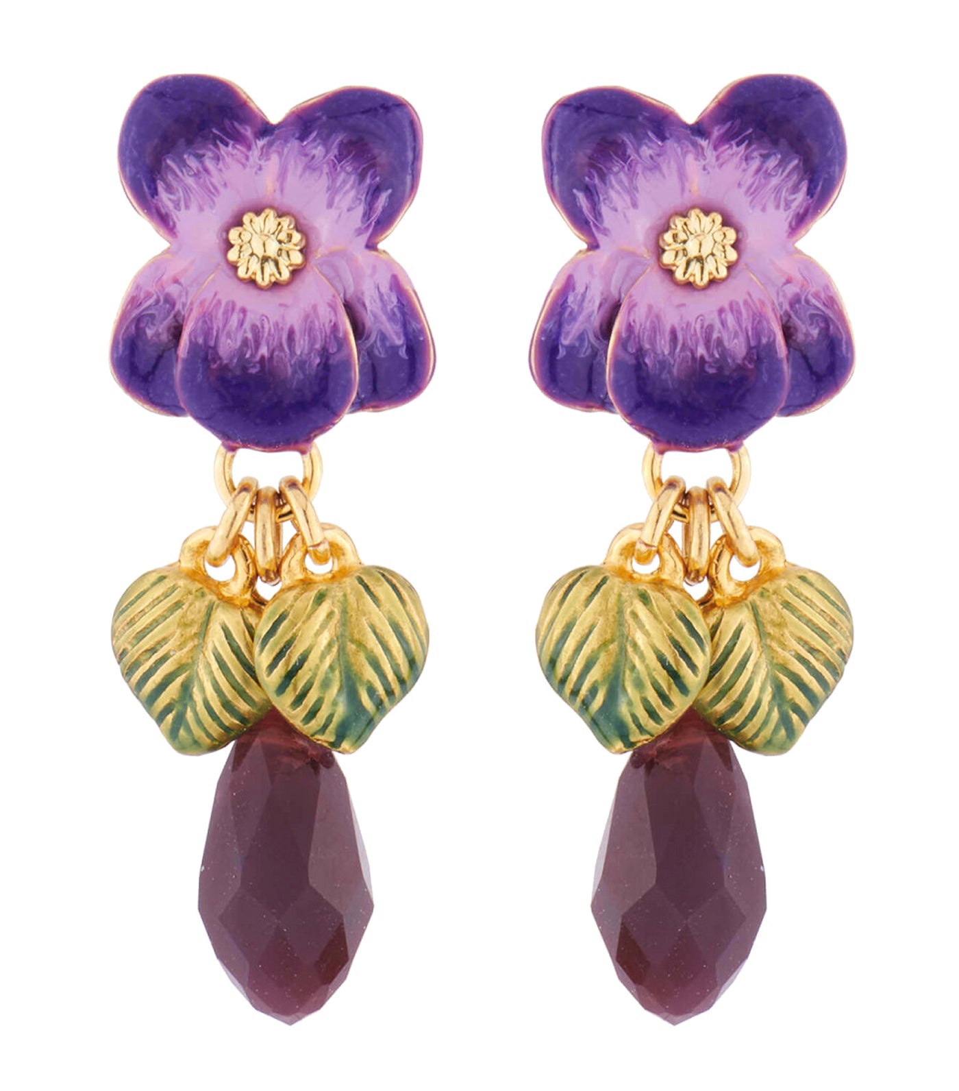 Les Nereides Violet Stone Earrings