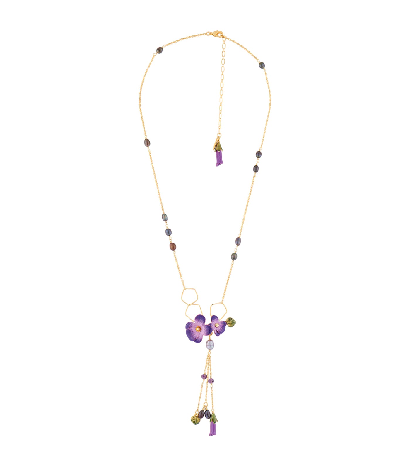 Les Nereides Violet Pearls Collar Necklace
