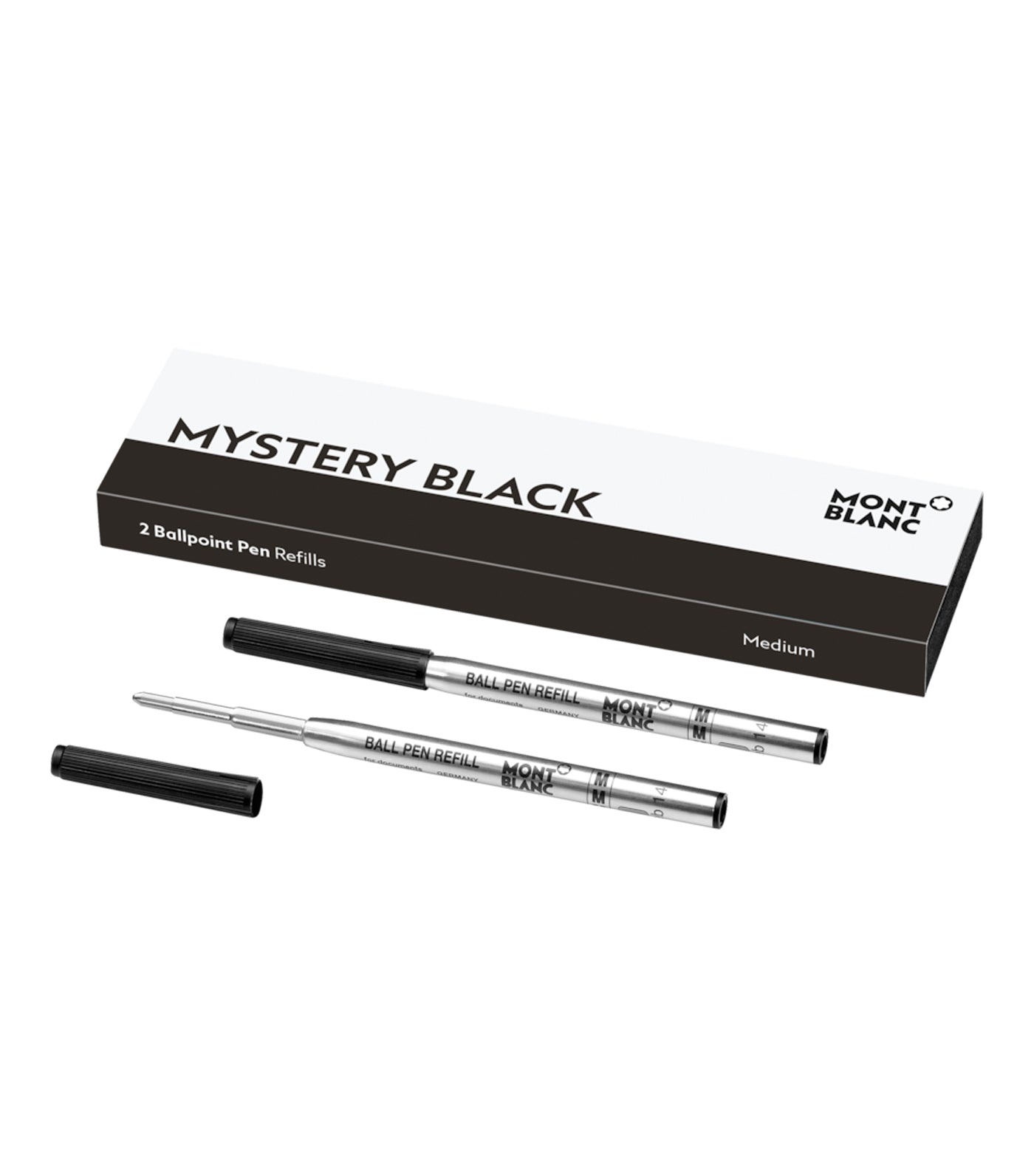 2 Ballpoint Pen Refill Medium Mystery Black