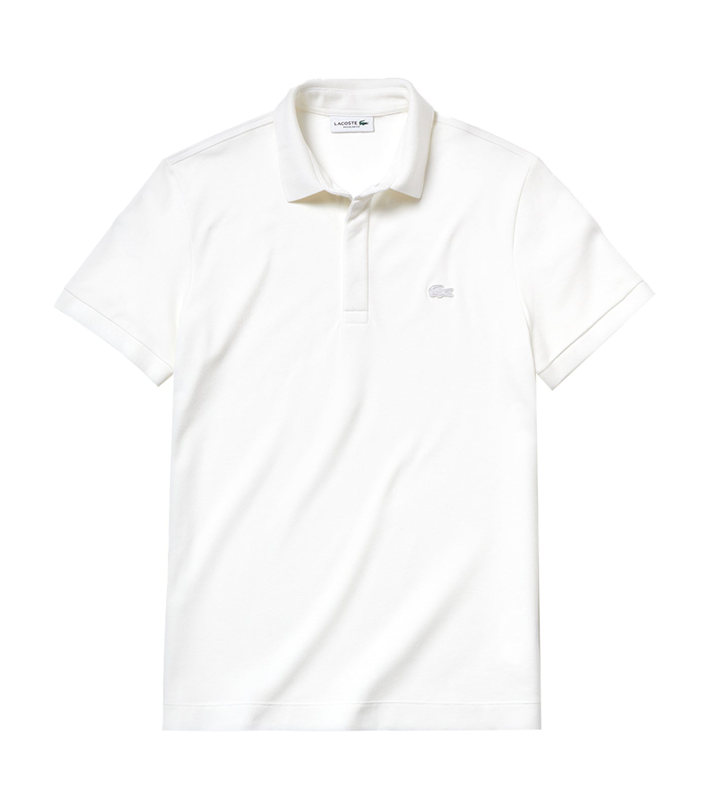 Men's Lacoste Paris Polo Shirt Regular Fit Stretch Cotton Piqué White