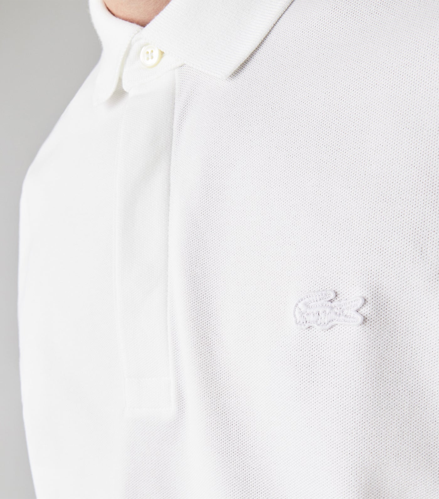 Men's Lacoste Paris Polo Shirt Regular Fit Stretch Cotton Piqué White