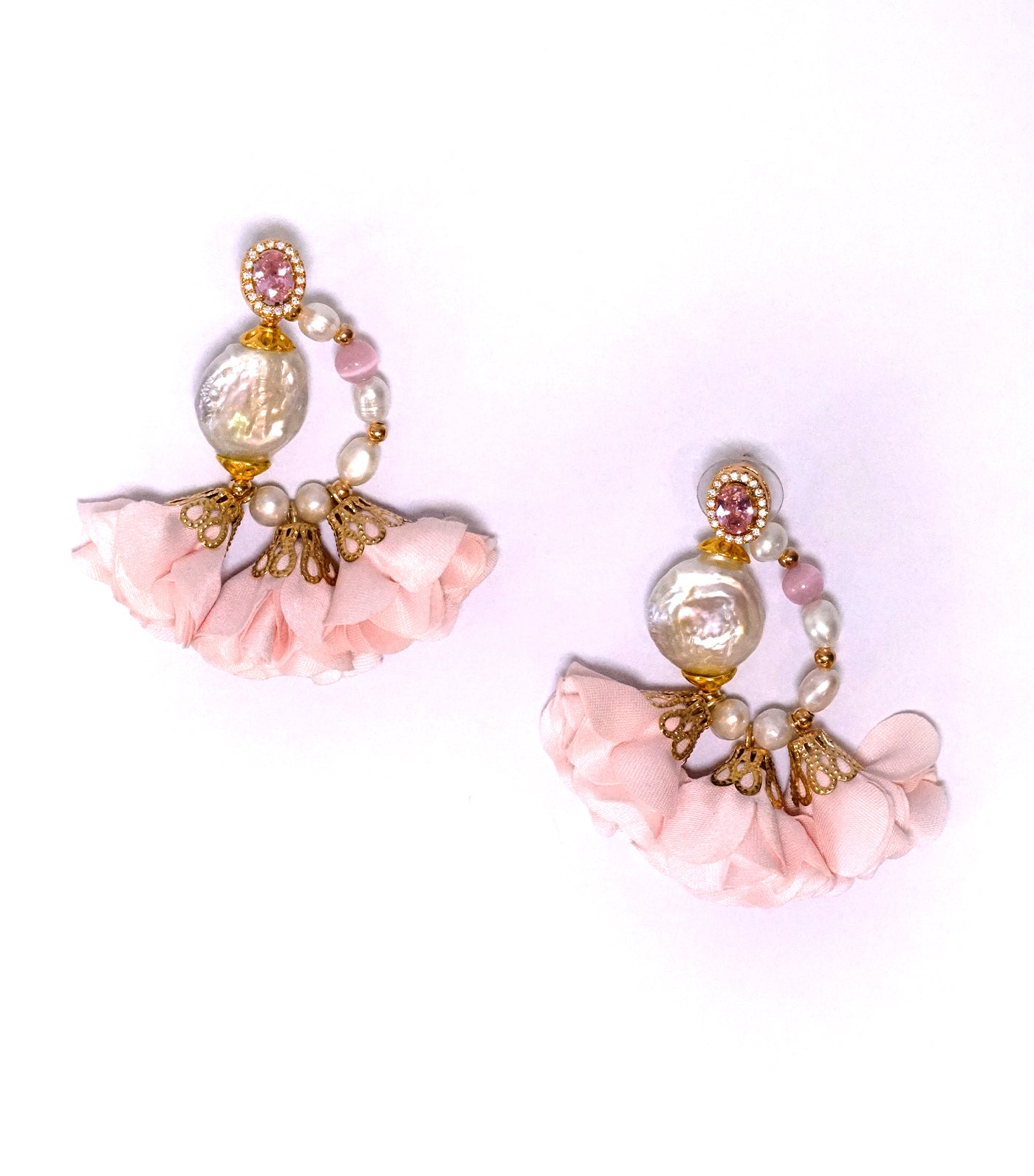 Malia Earrings Pink Gold