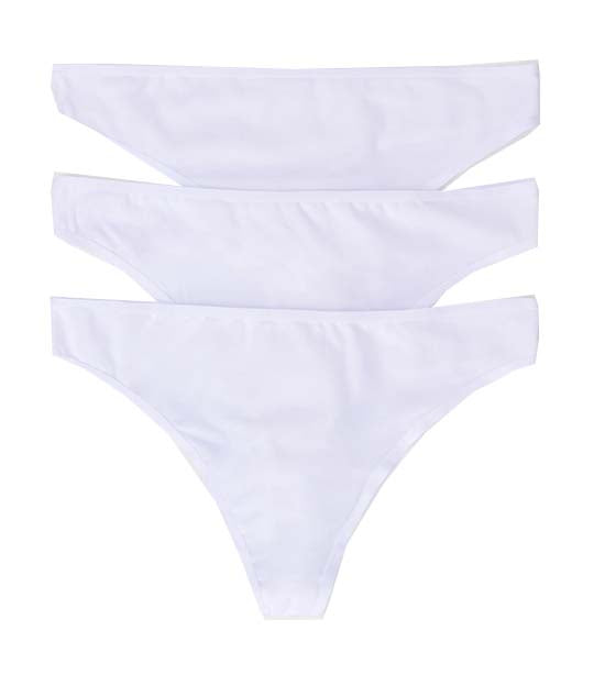 3-Pack Microfiber Thongs White