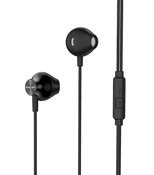 Open Back Earbud with Microphone Black