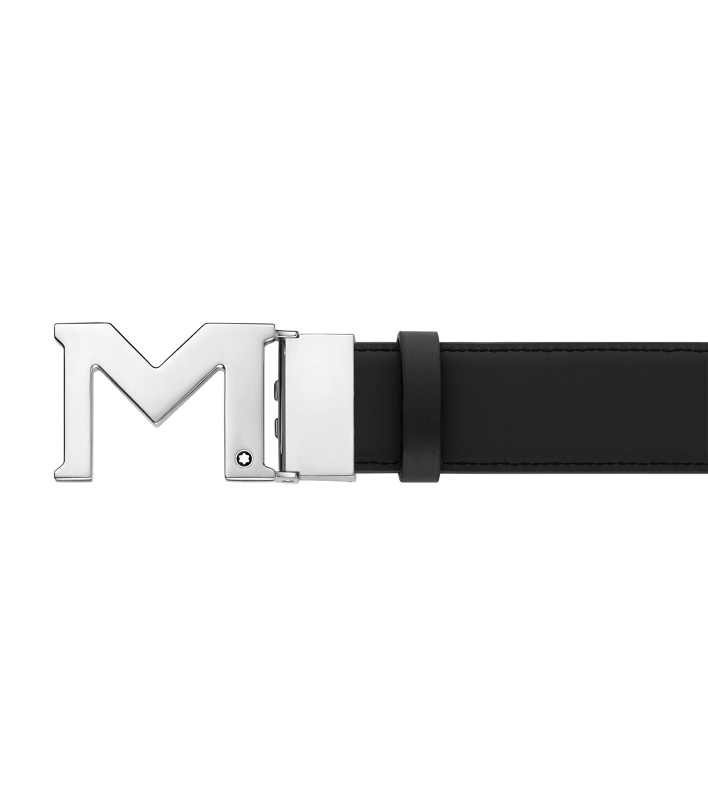 M Buckle 35mm Reversible Leather Belt Black