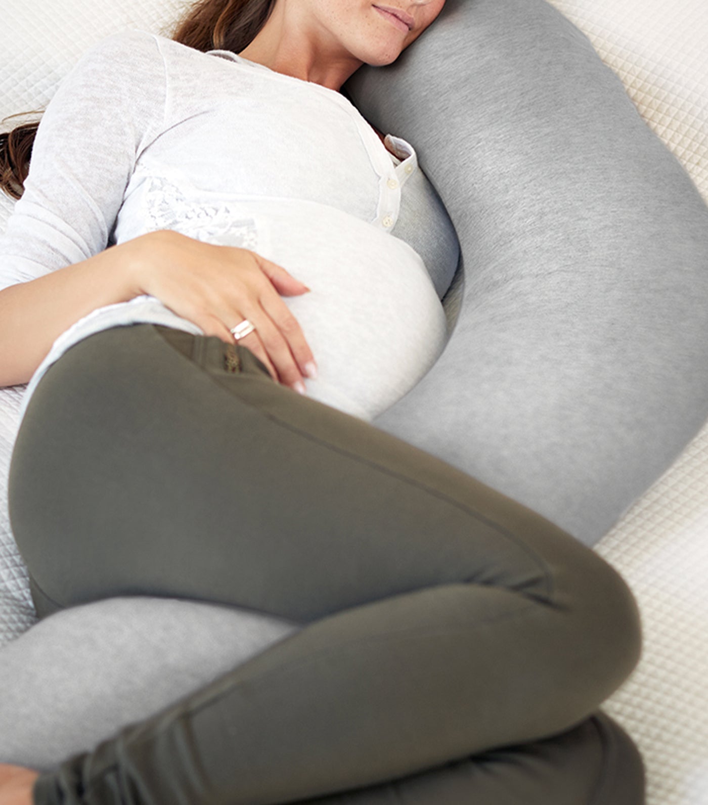 mamas & papas gray marl pregnancy and nursing pillow