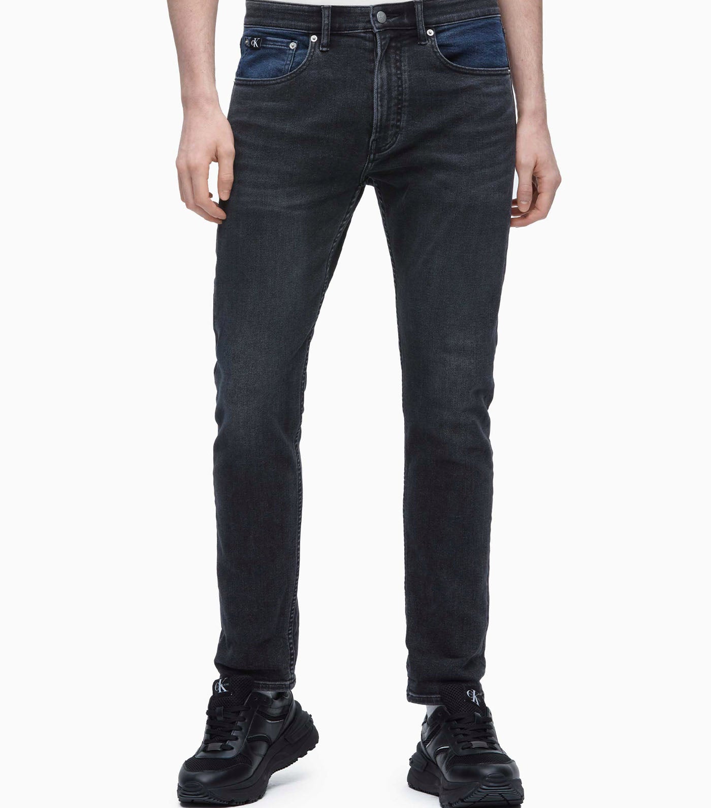 Modern Taper Black Blue Men Denim Pants