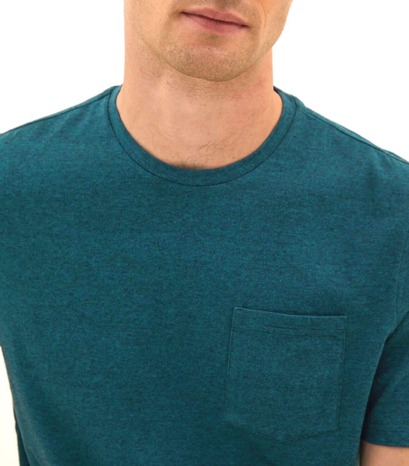 Marks & Spencer Pure Cotton Textured T-Shirt Teal Green