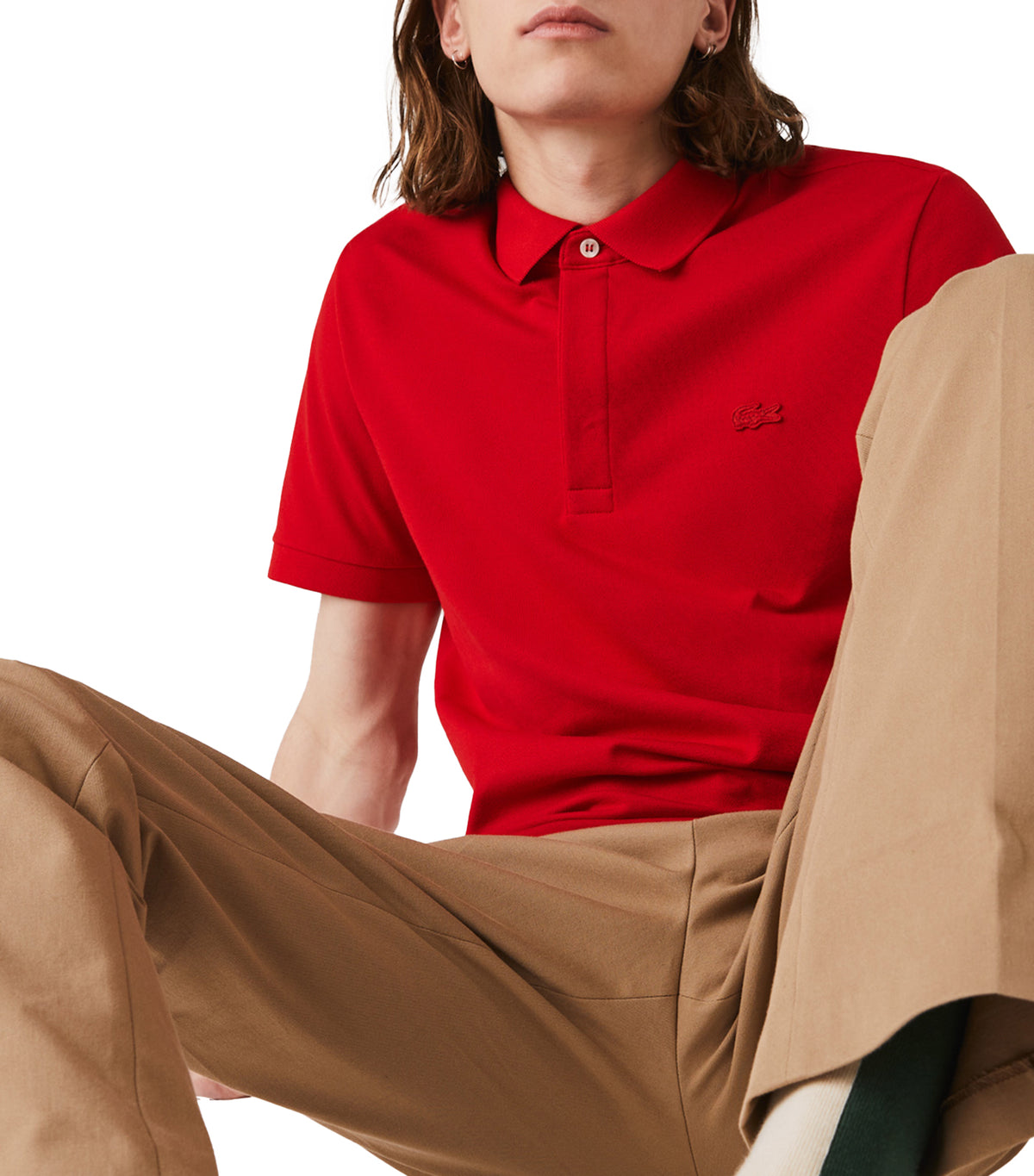 Men's Paris Polo Shirt Regular Fit Stretch Cotton Piqué Red