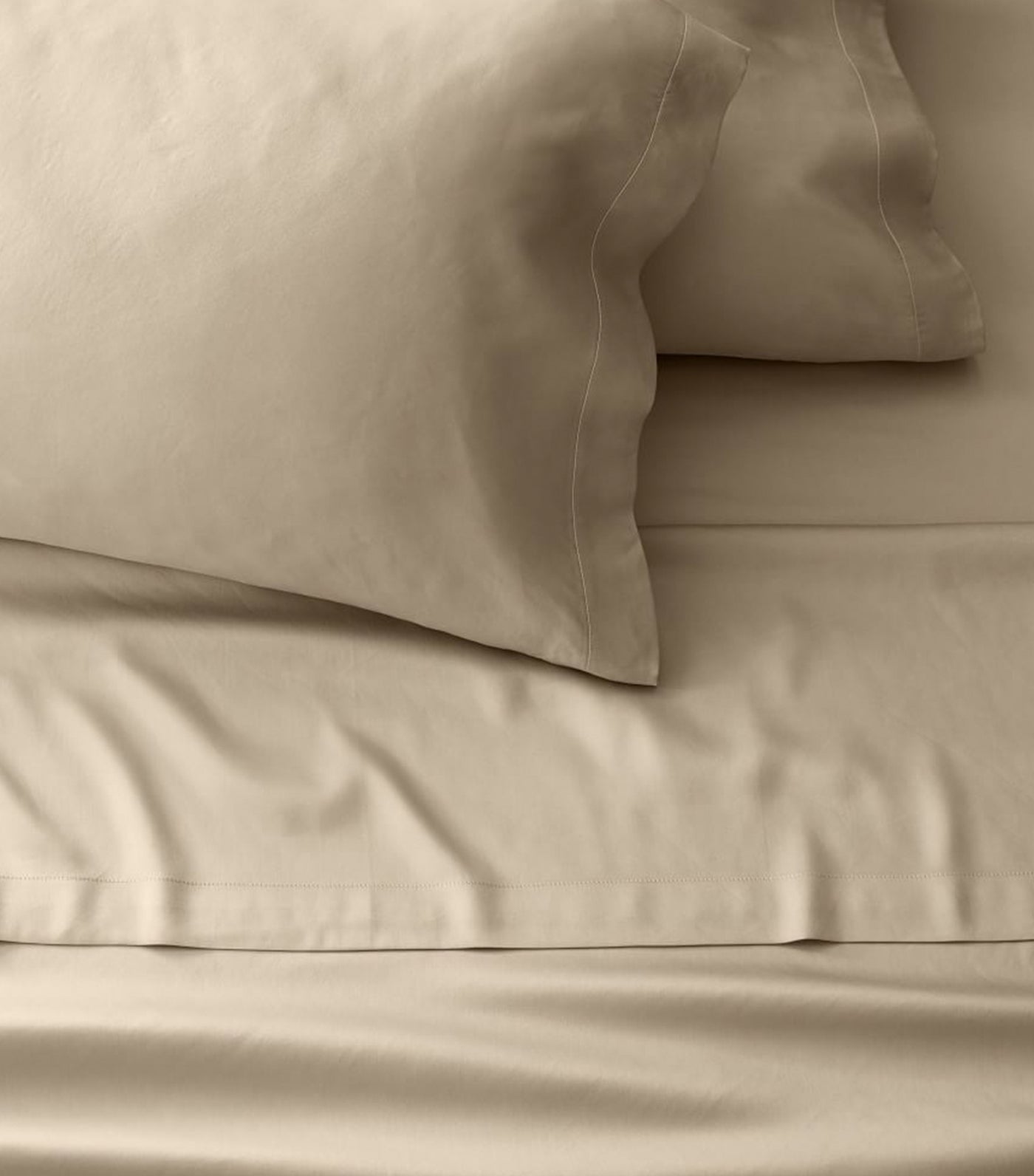 west elm Brushed Silky TENCEL™ Sheet Sets & Pillowcases - Sand