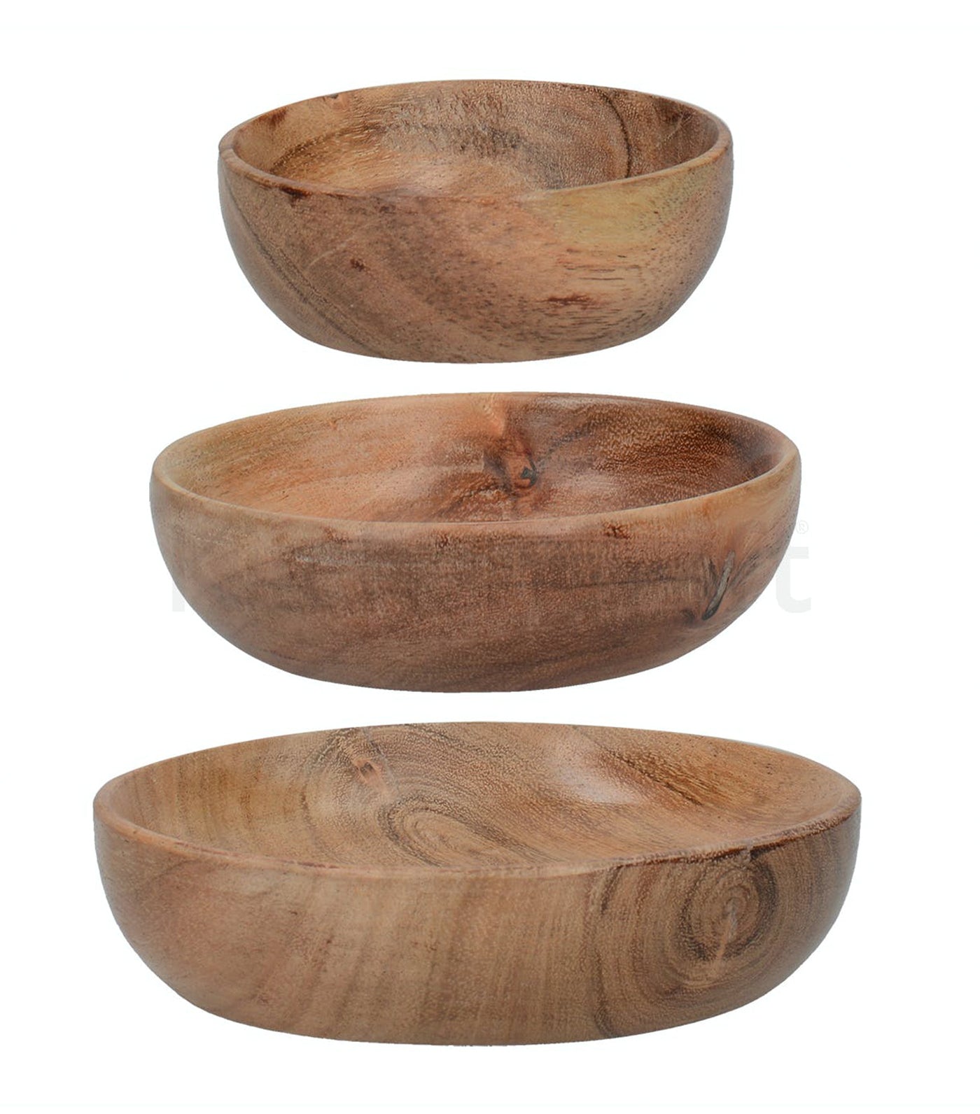 kitchencraft creative tops naturals set of 3 wooden bowls