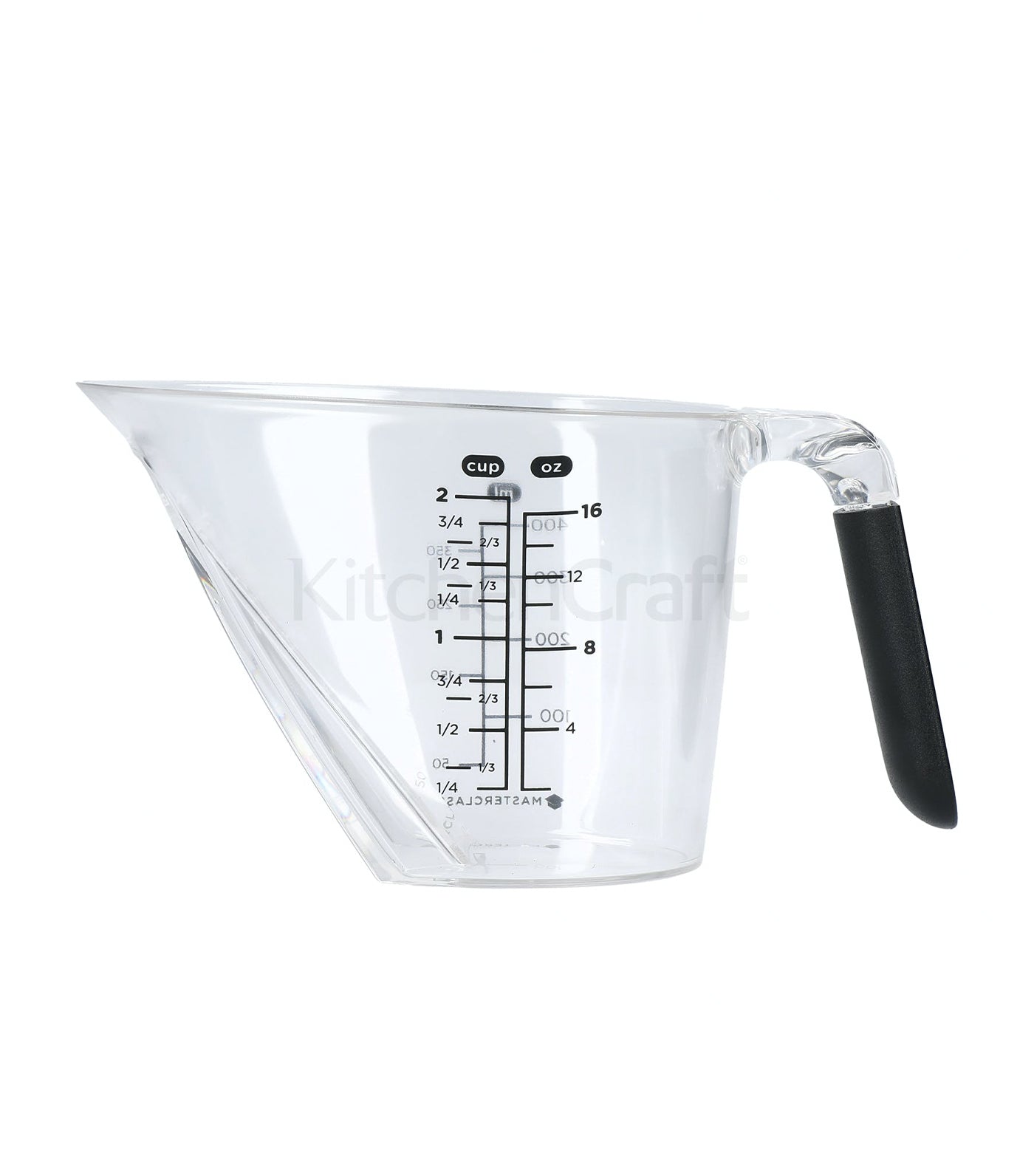 kitchencraft 400ml masterclass angled measuring jug with handle