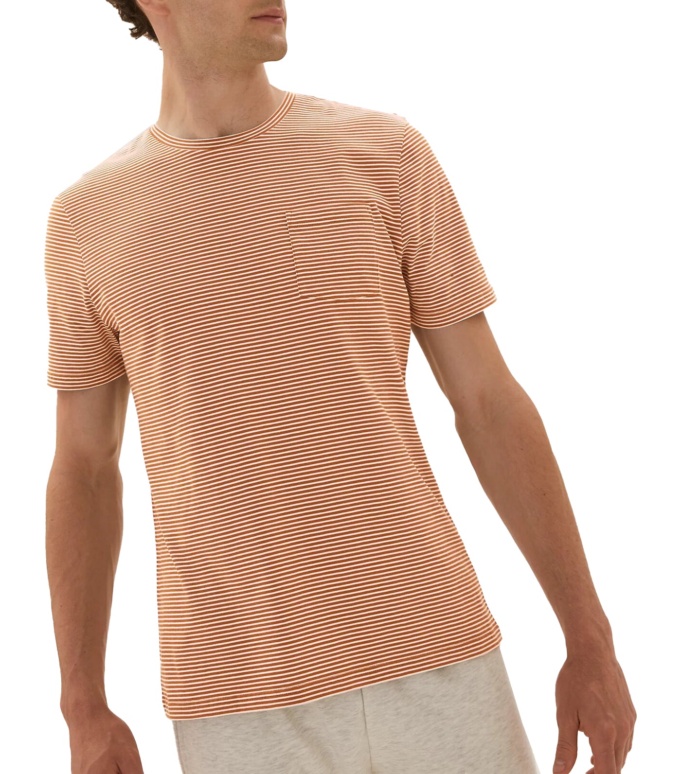 Pure Cotton Striped T-Shirt Toffee