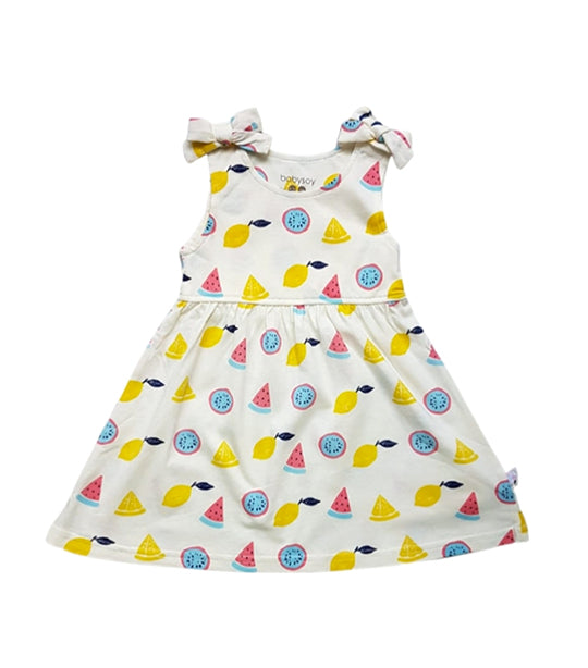 Baby Soy Fruits Bow Knot Shoulder Dress