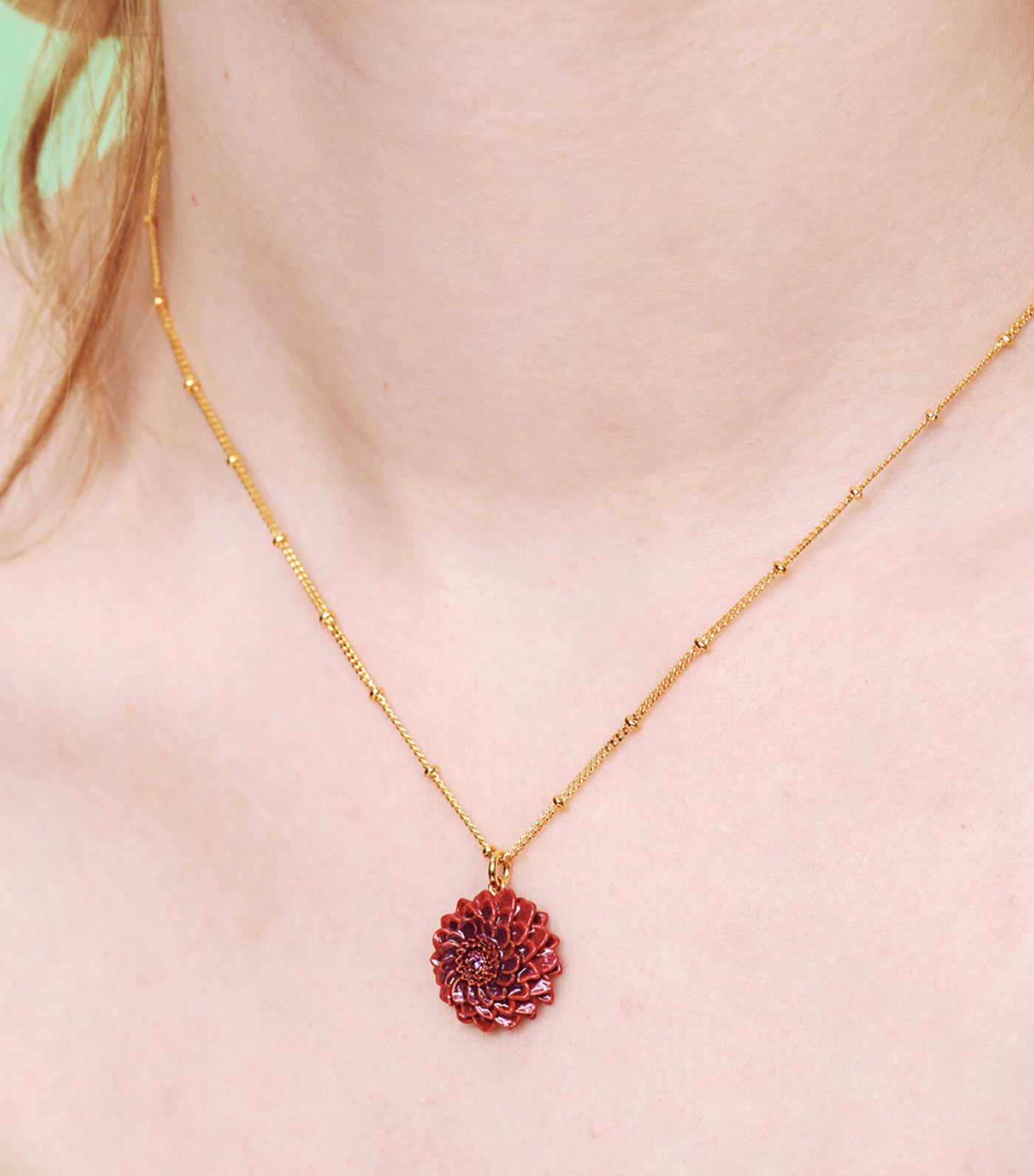 Black Dahlia Pendant Necklace