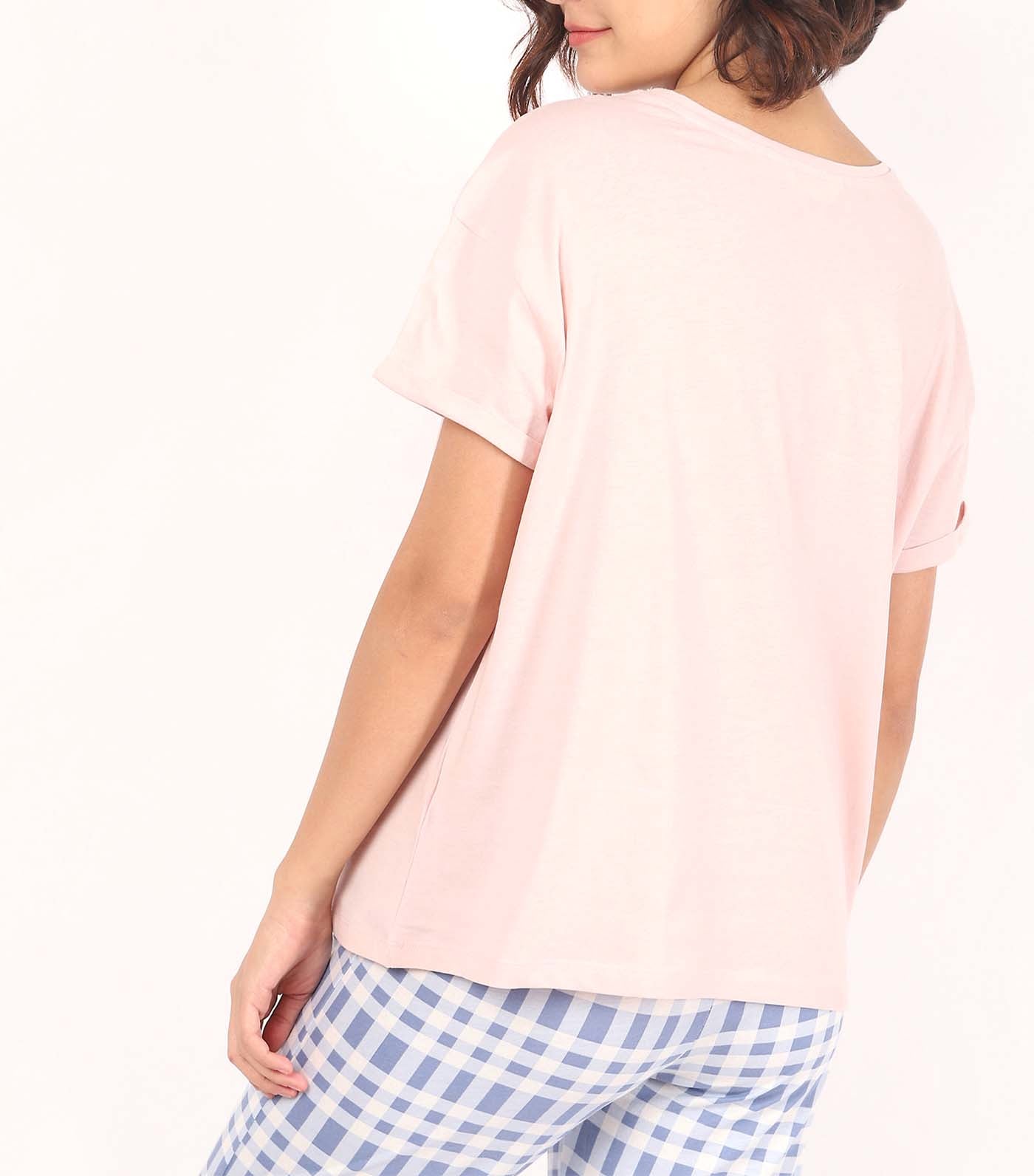 Short Sleeve Check Flatpack Pajamas Pink Mix