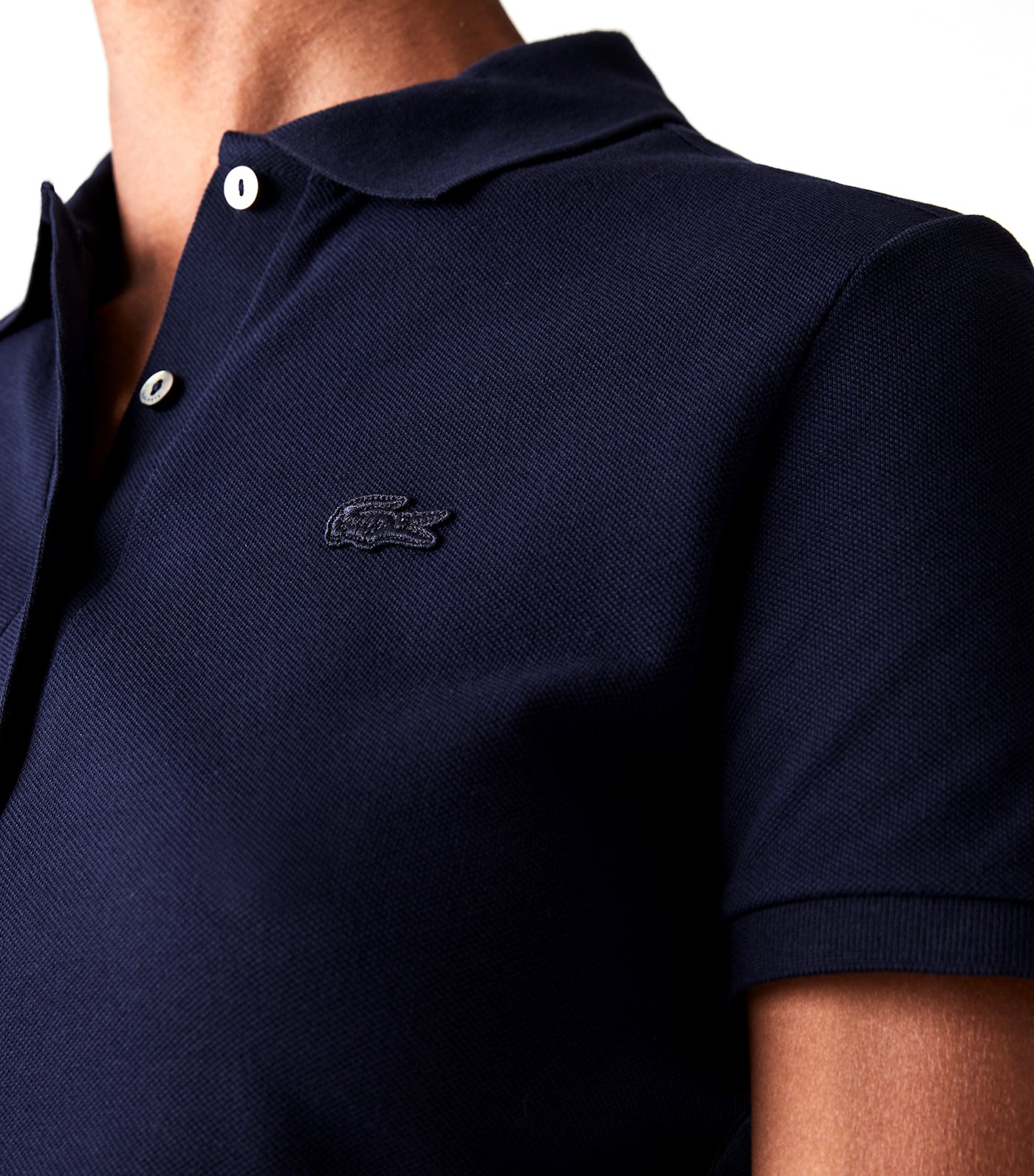 Women's Stretch Cotton Piqué Polo Shirt Navy Blue