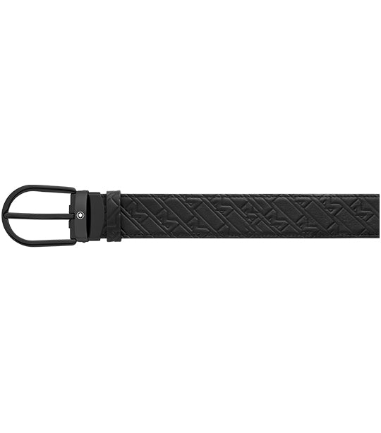 Horseshoe Buckle 35mm Leather Belt Black