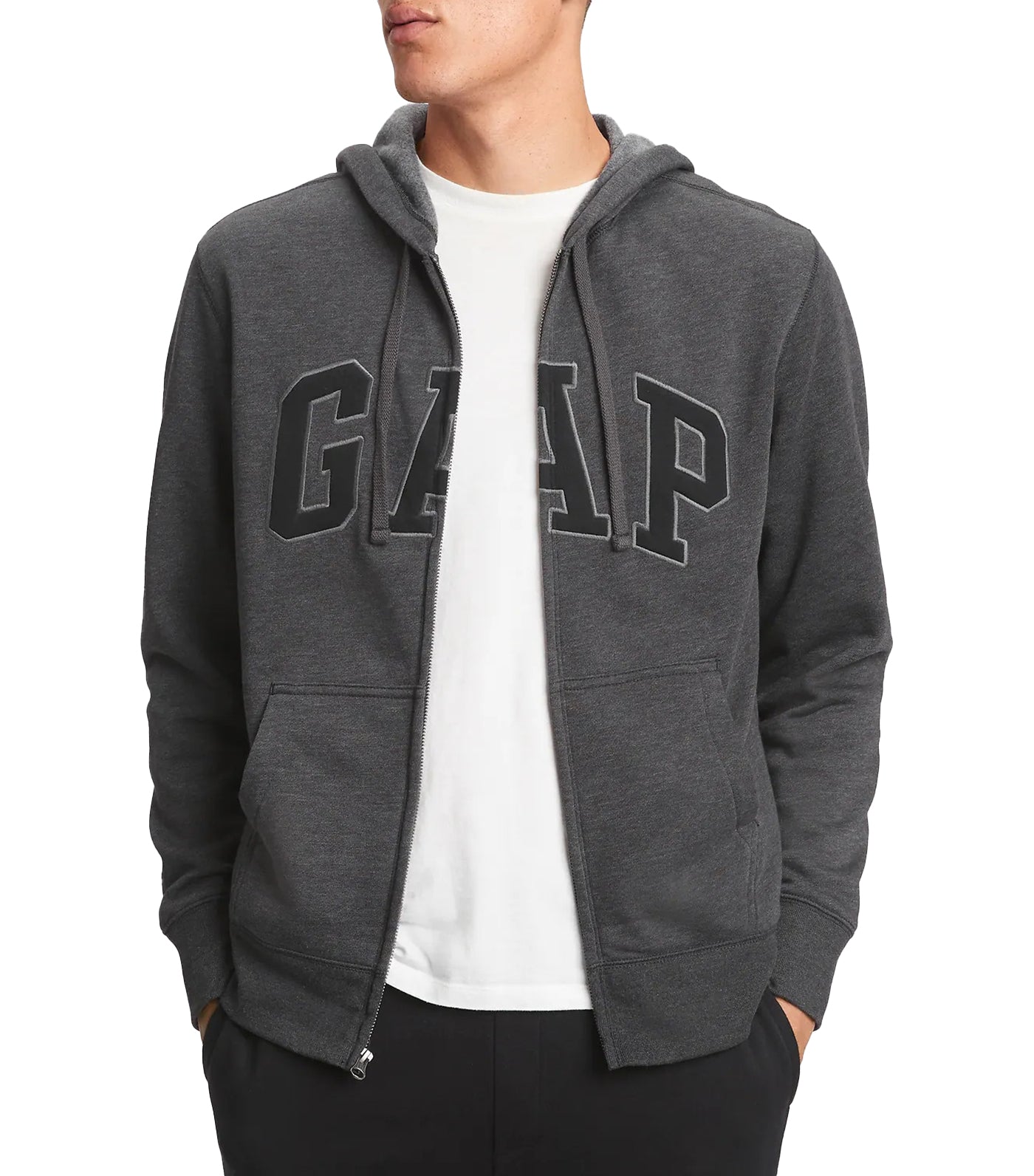 GAP Logo Zip Hoodie New Charcoal Gray | Rustan's