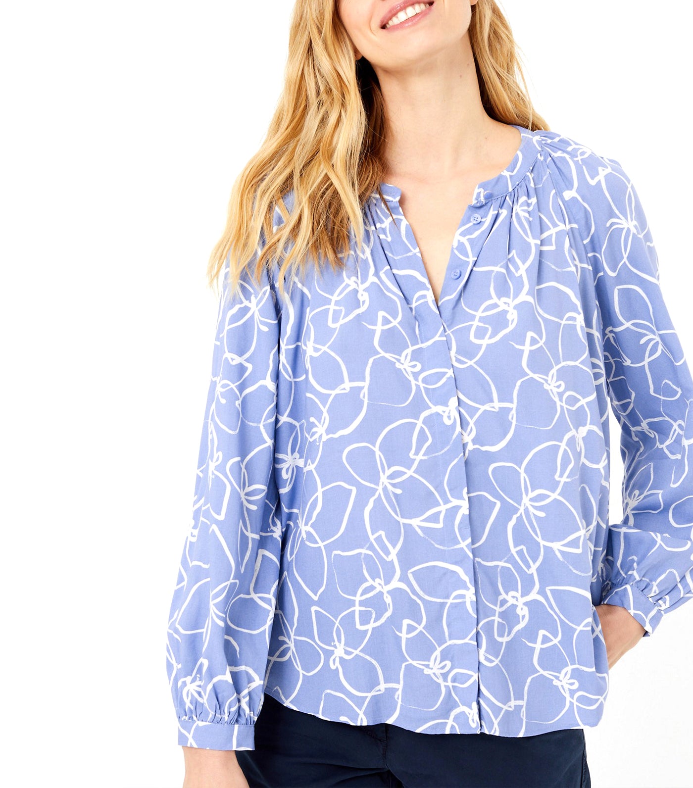 Printed Relaxed Fit Blouse Purple Mix