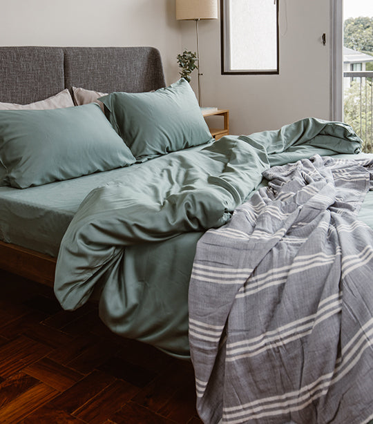 Linen & Homes Bamboo Starter Sheet Set (3-Piece) - Earthy Green