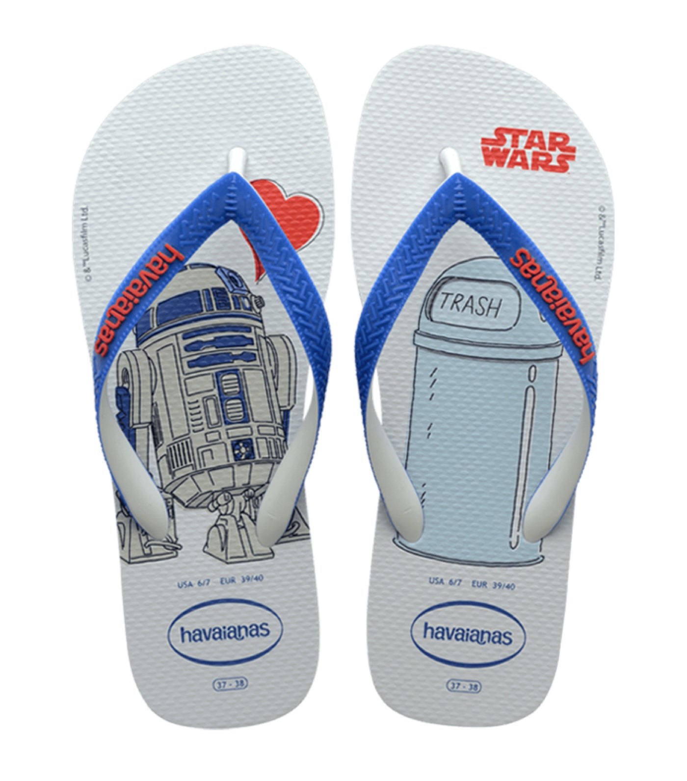 Kids Star Wars Flip Flops - Star Blue/Star Blue
