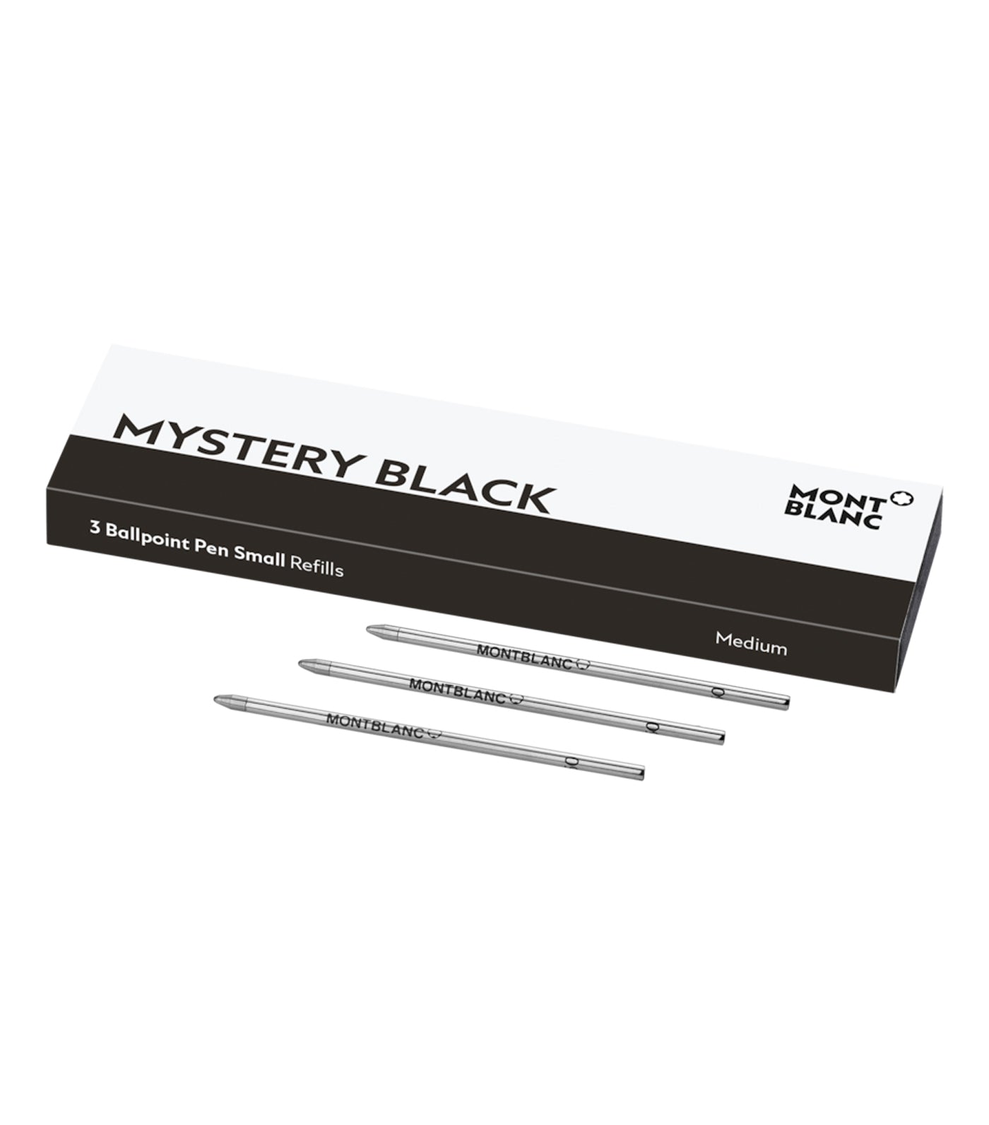 3 Ballpoint Pen Refills Small Mystery Black