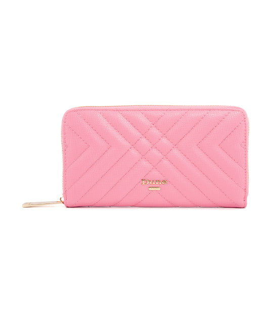 Korria Quilted Zip Around Purse Pink