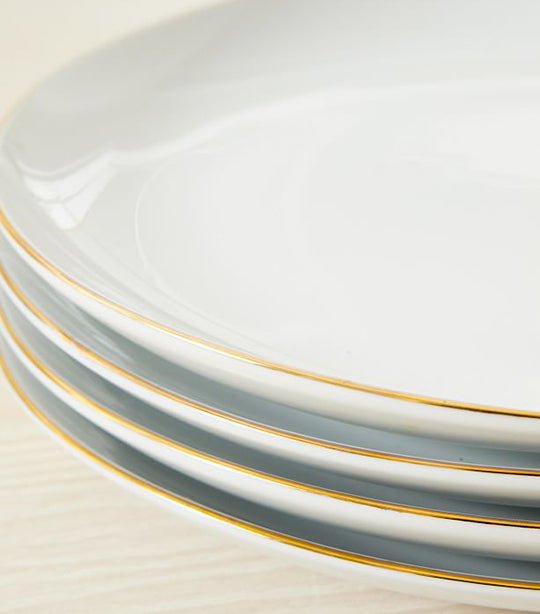 west elm Organic Shaped Dinnerware Collection - Gold Rimmed
