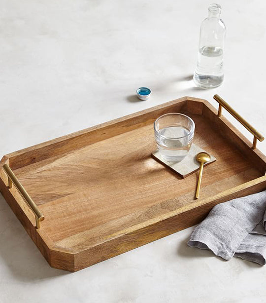 west elm Deco Handle Tray - Brass