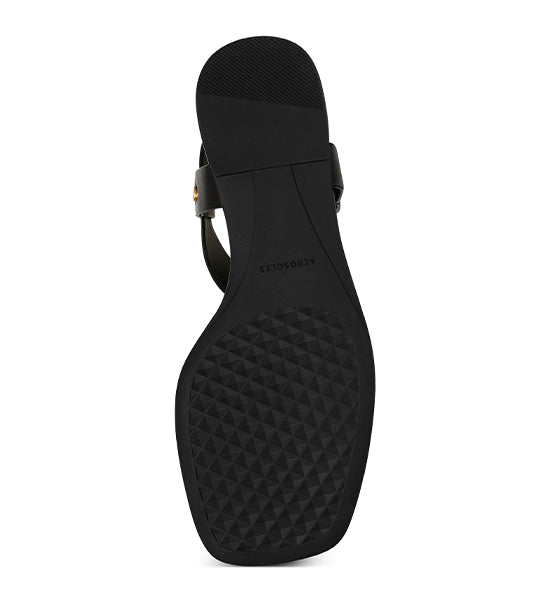 Carmina Thong Sandal Black Leather