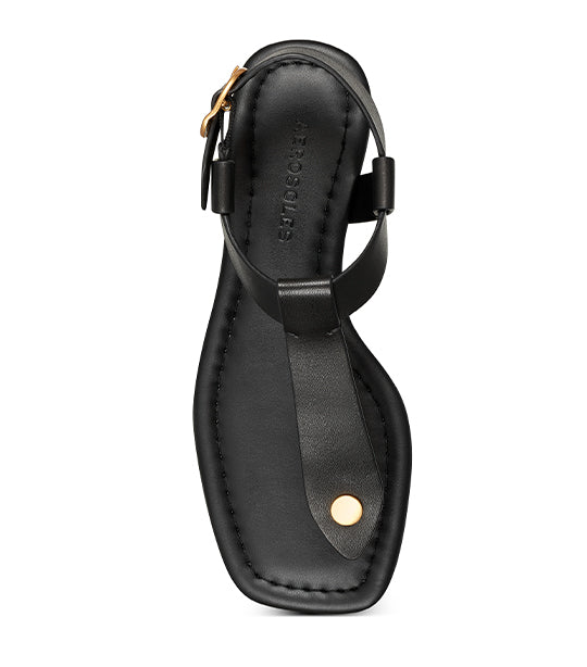 Carmina Thong Sandal Black Leather