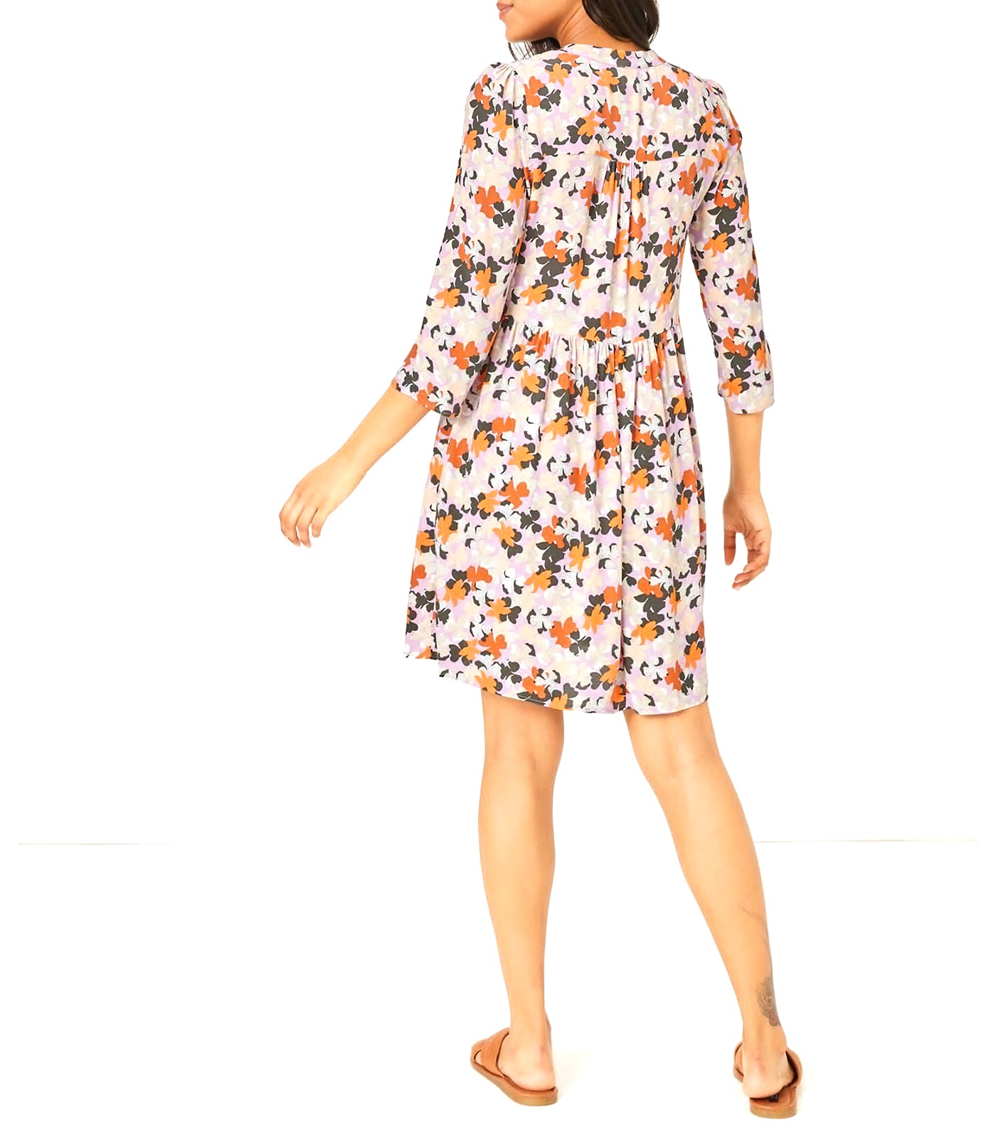 Floral V-Neck Mini Relaxed Dress Multi