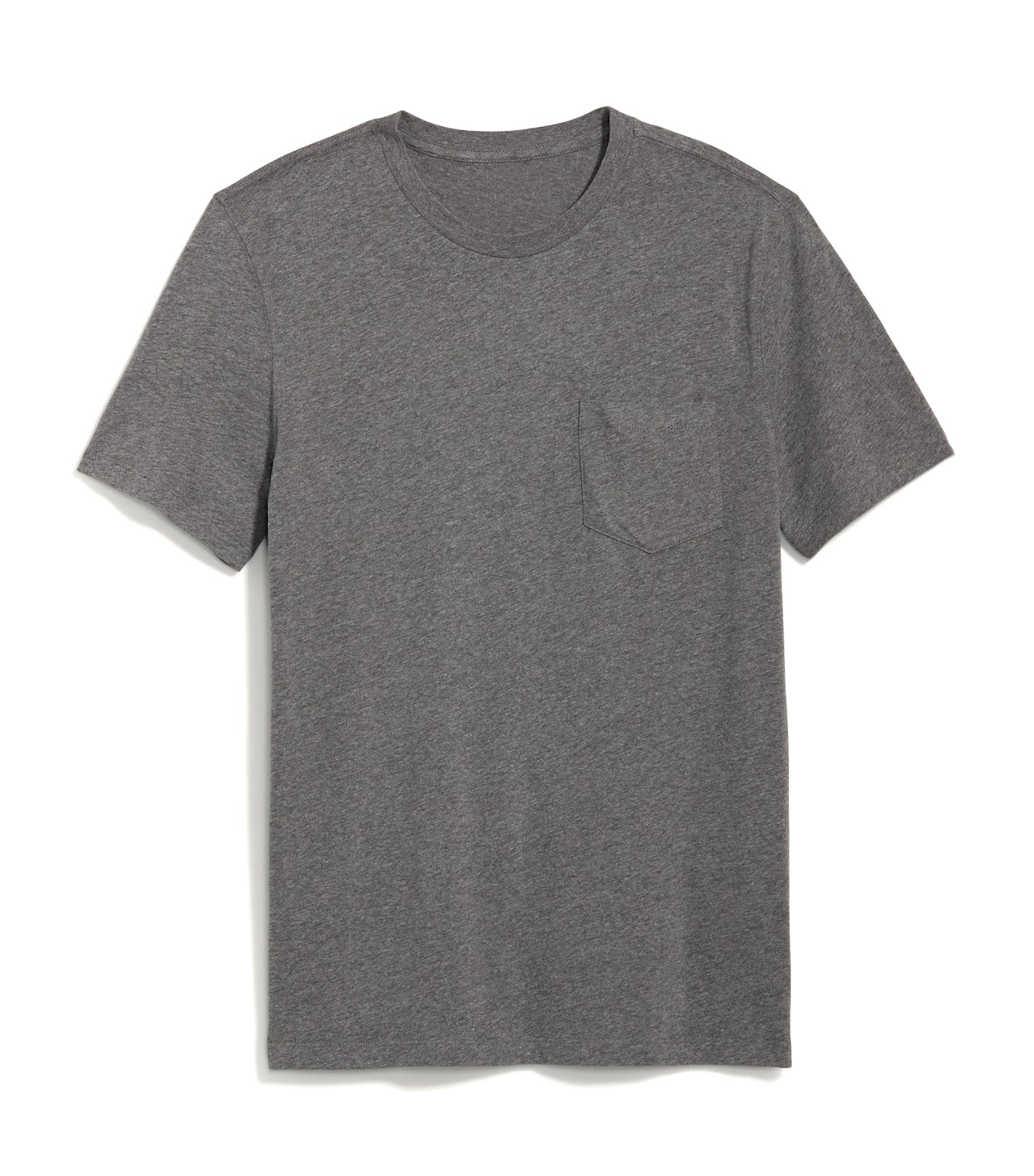 Soft-Washed Chest-Pocket Crew-Neck T-Shirt for Men Charcoal