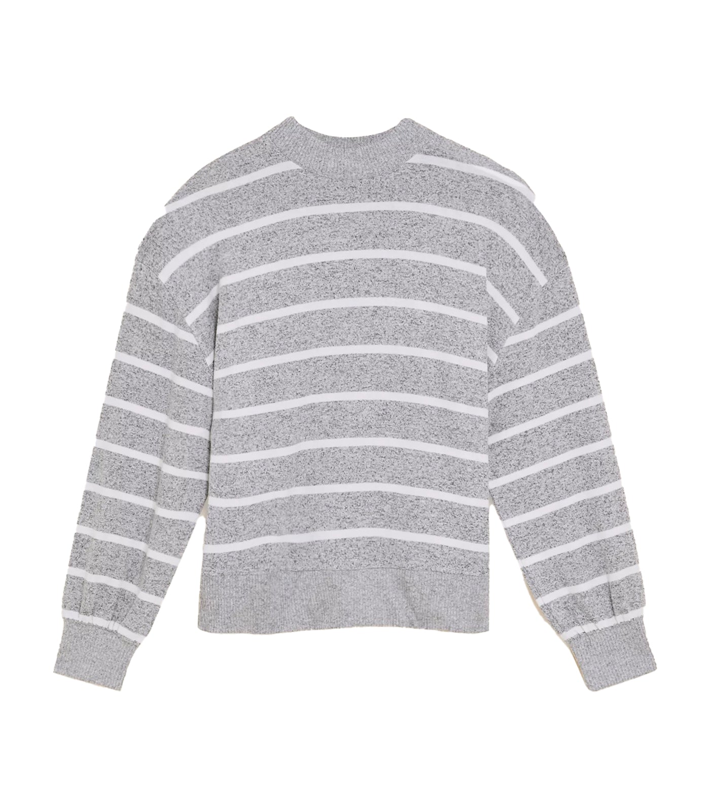 Cozy Knit Lounge Striped Pajama Top Gray Mix