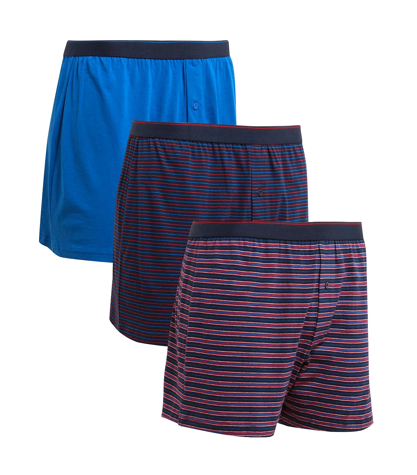 3 Pack Pure Cotton Cool & Fresh™ Boxers Dark Navy Mix