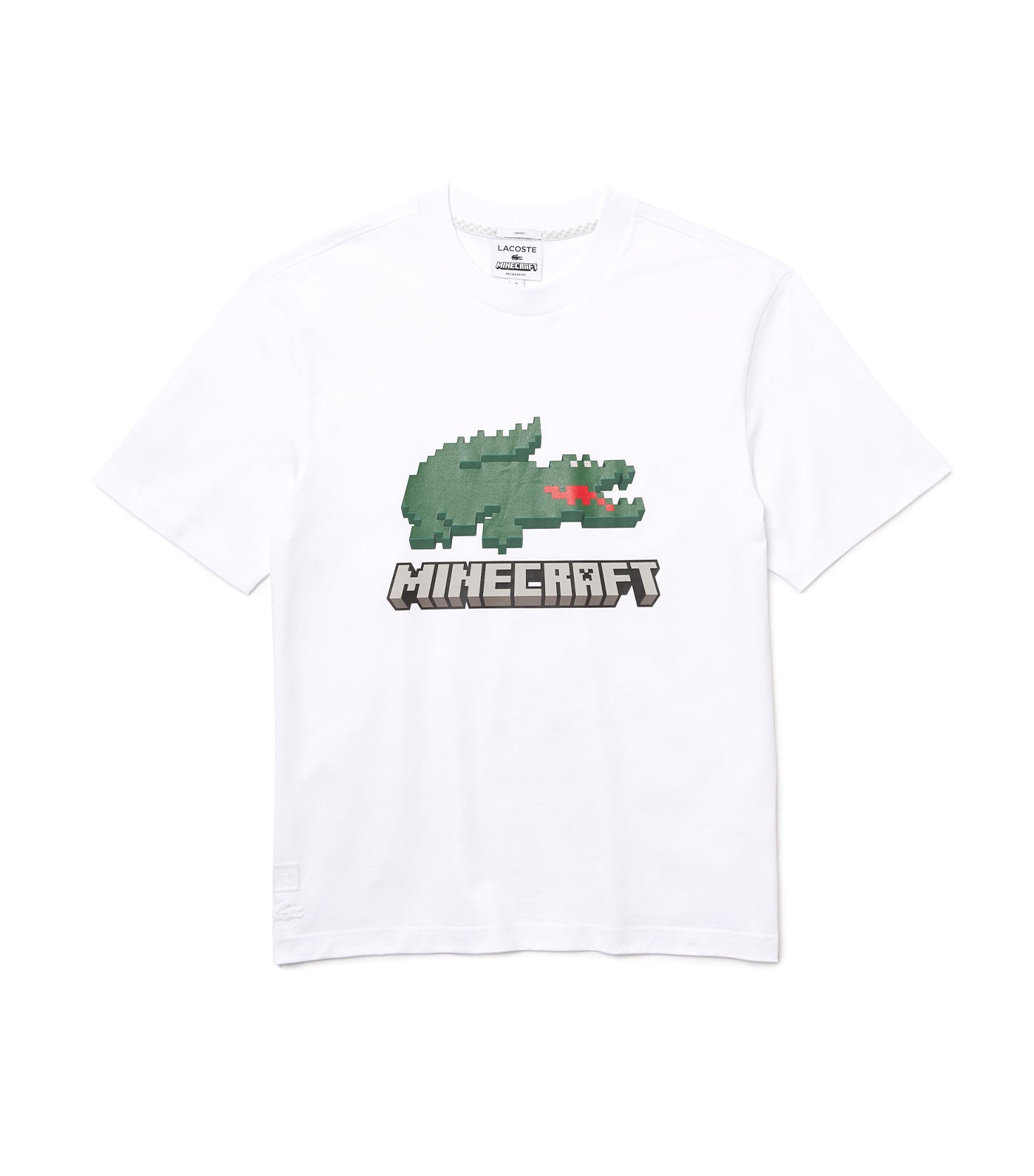 Lacoste White Minecraft Print Organic Cotton Short Sleeve T-Shirt, Size  X-Large TH5038-001 - Apparel - Jomashop