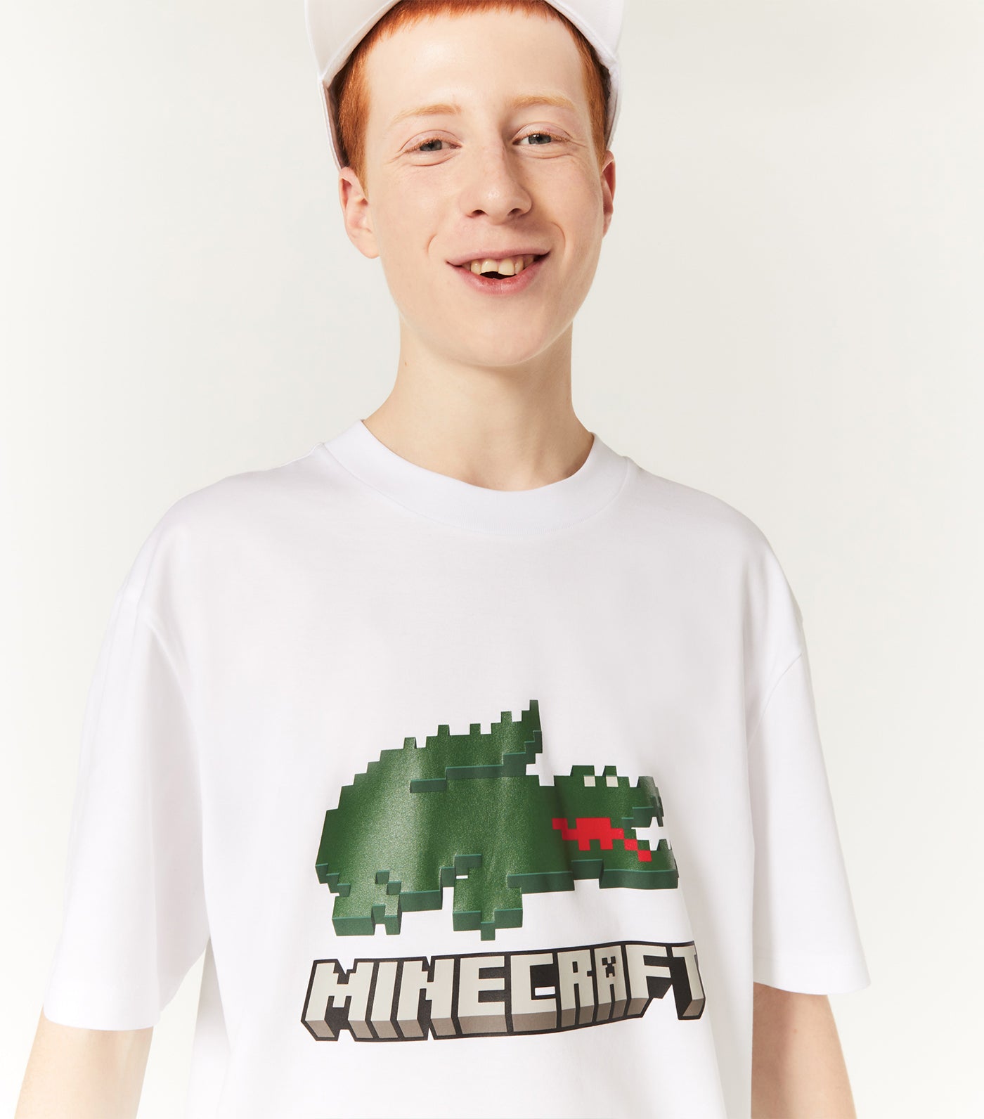 Lacoste x Minecraft logo T-shirt in white
