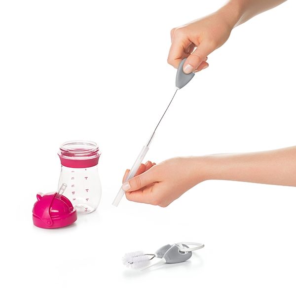Straw & Sippy Cup Top Cleaning Set - Gray