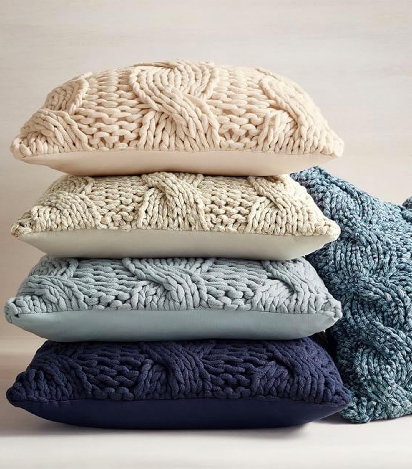 Hand knit pillow cover sale