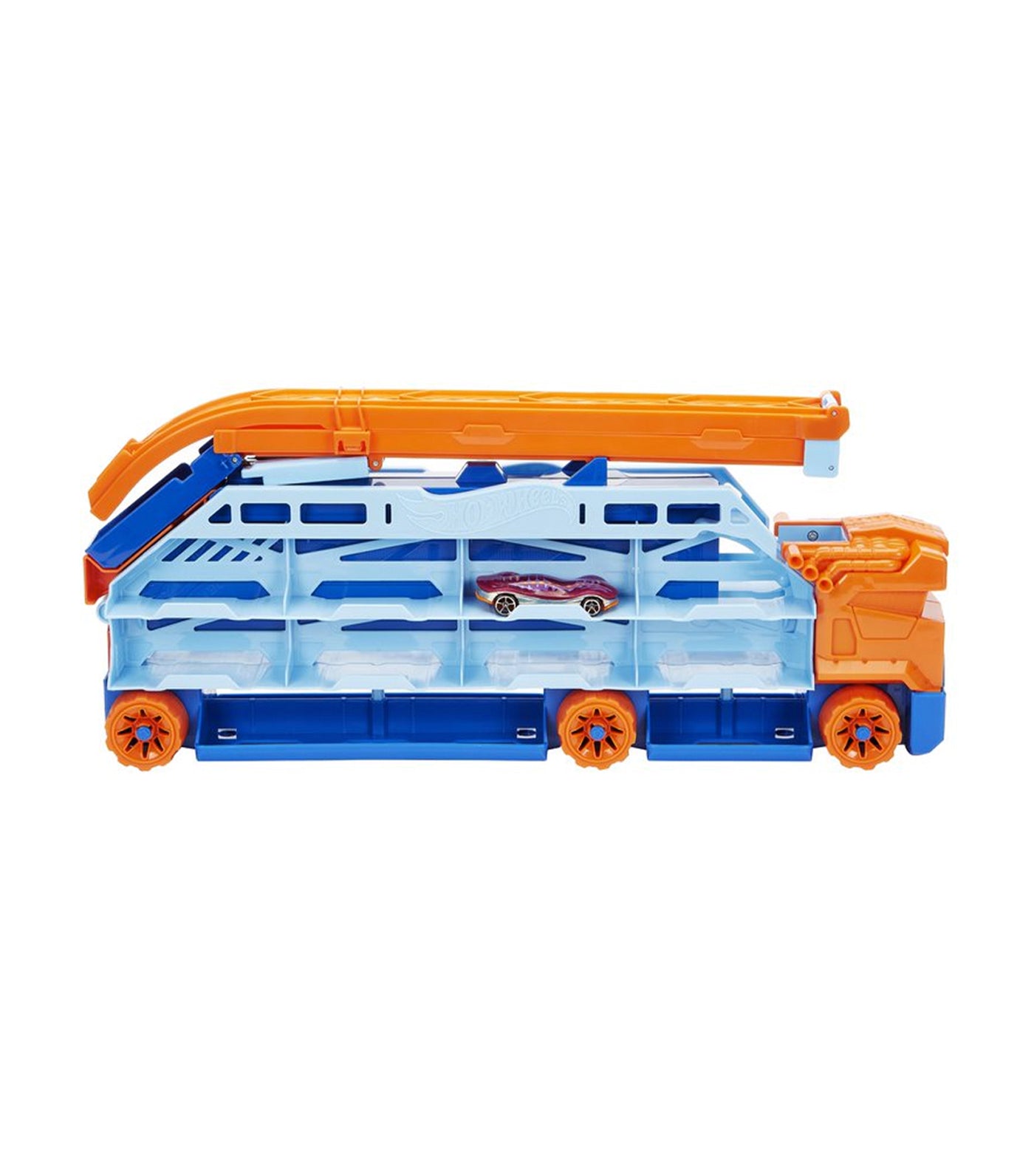 Hot Wheels City Speed Drop Transport Hauler with 1 Toy Car, Stores 20+ 1:64  Scale Vehicles 