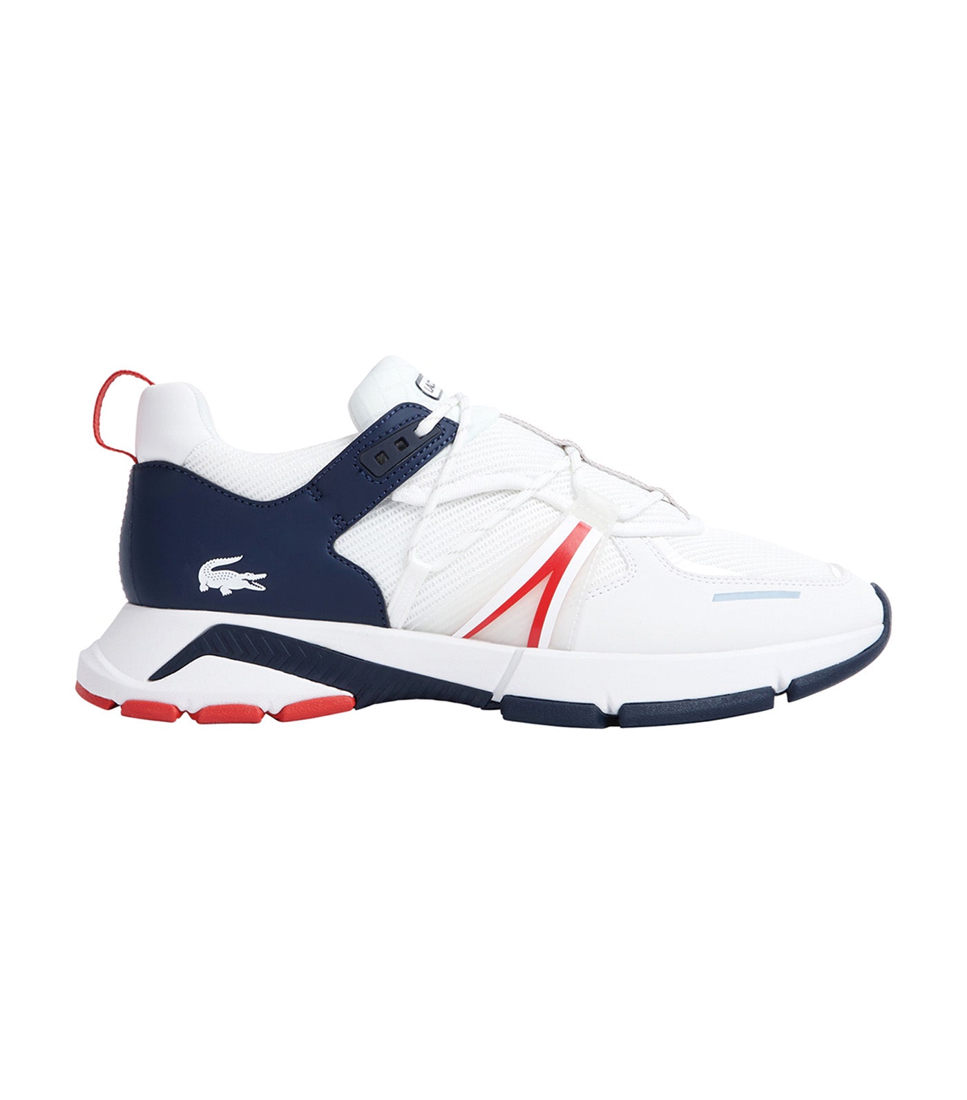 Men's L003 Textile Trainers White/Navy/Red