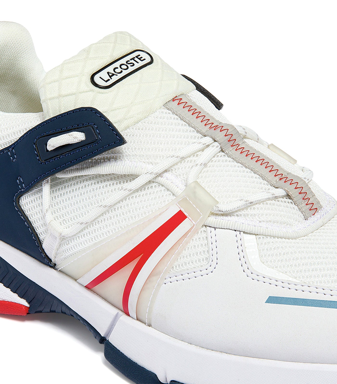 Men's L003 Textile Trainers White/Navy/Red