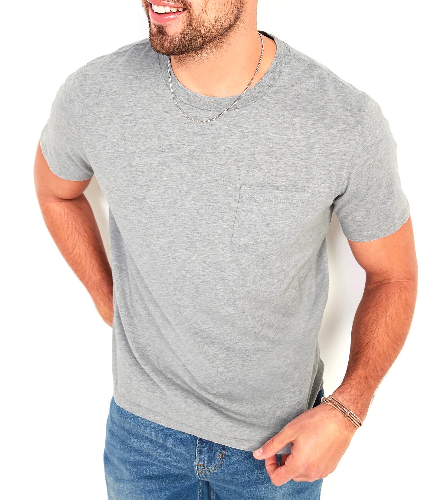 Soft-Washed Chest-Pocket T-Shirt Heather Gray