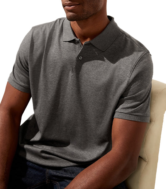 Luxury-Touch Performance Polo Dark Gray
